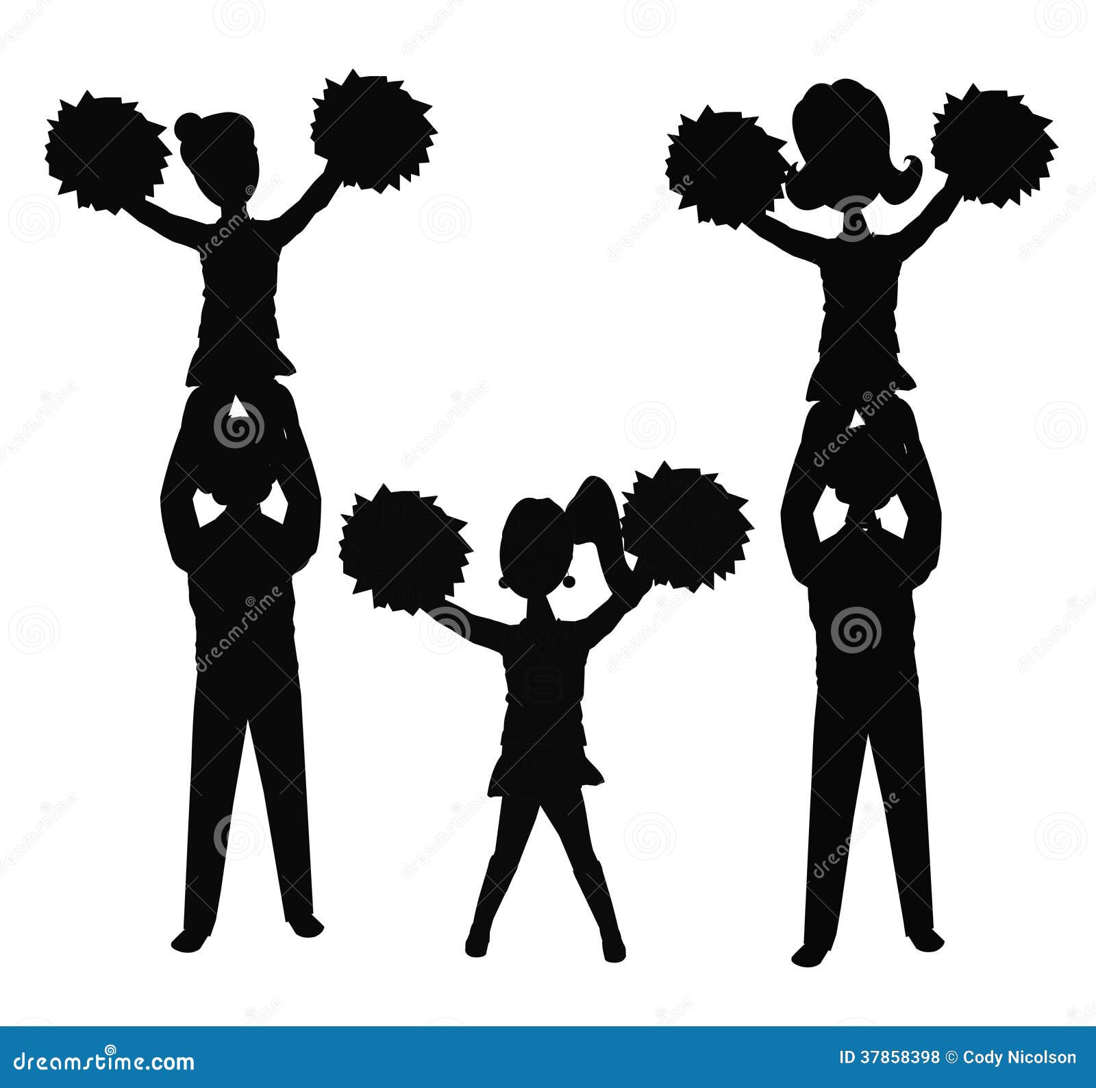 9 formation for cheer In Cheerleaders Formation Silhouette Stock In Photo