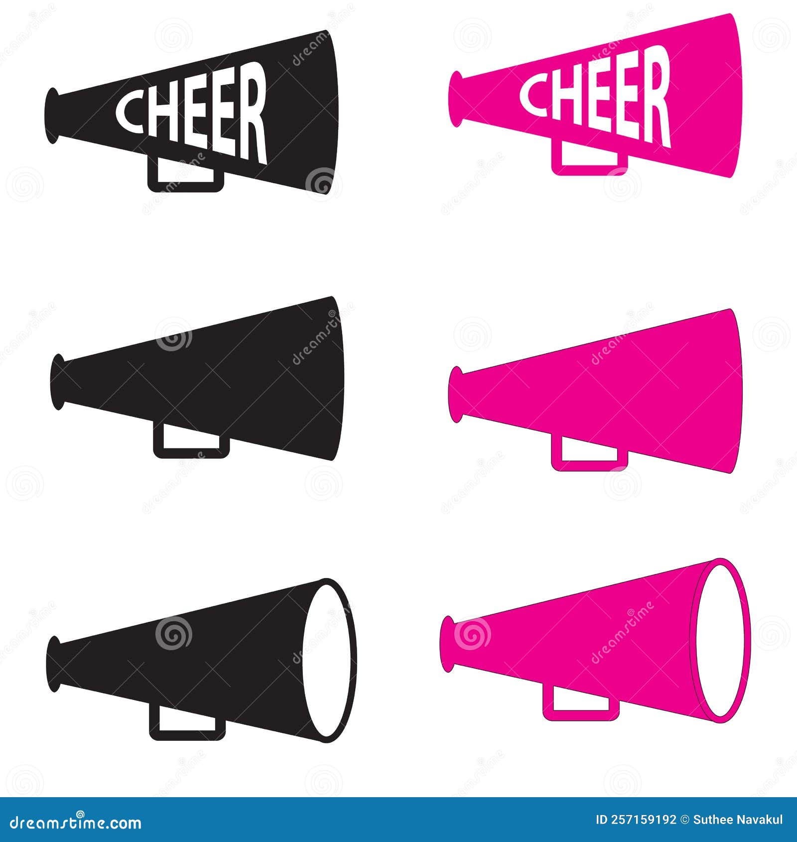 cheers megaphone icon on white background. bullhorn sign. cheerleader . cheer pom pom logo. flat style