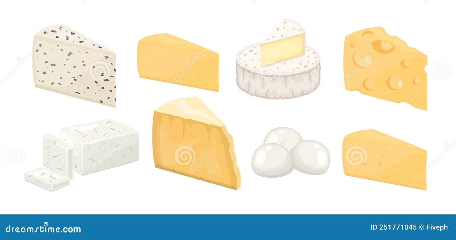 Cheese Assortment, Hard and Soft, Cow and Sheep Cheeses Triangular