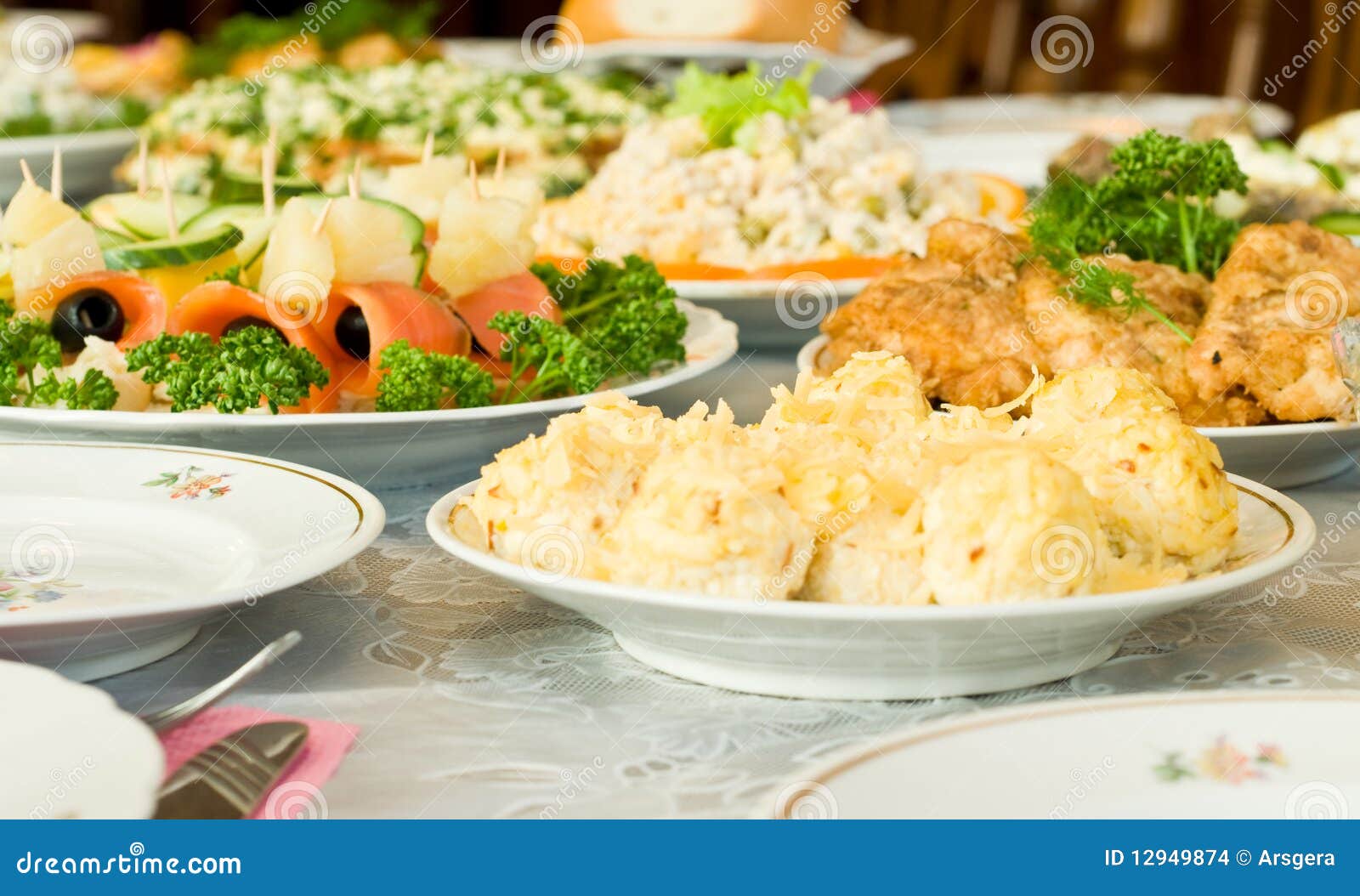 Cheese Balls Banquet in the Restaurant Stock Photo Image of lunch, plate 12949874