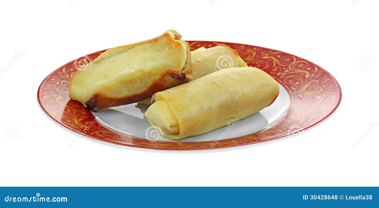 Cheese Blintzes Red Gold Plate Stock Photo Image of creamy, eggs