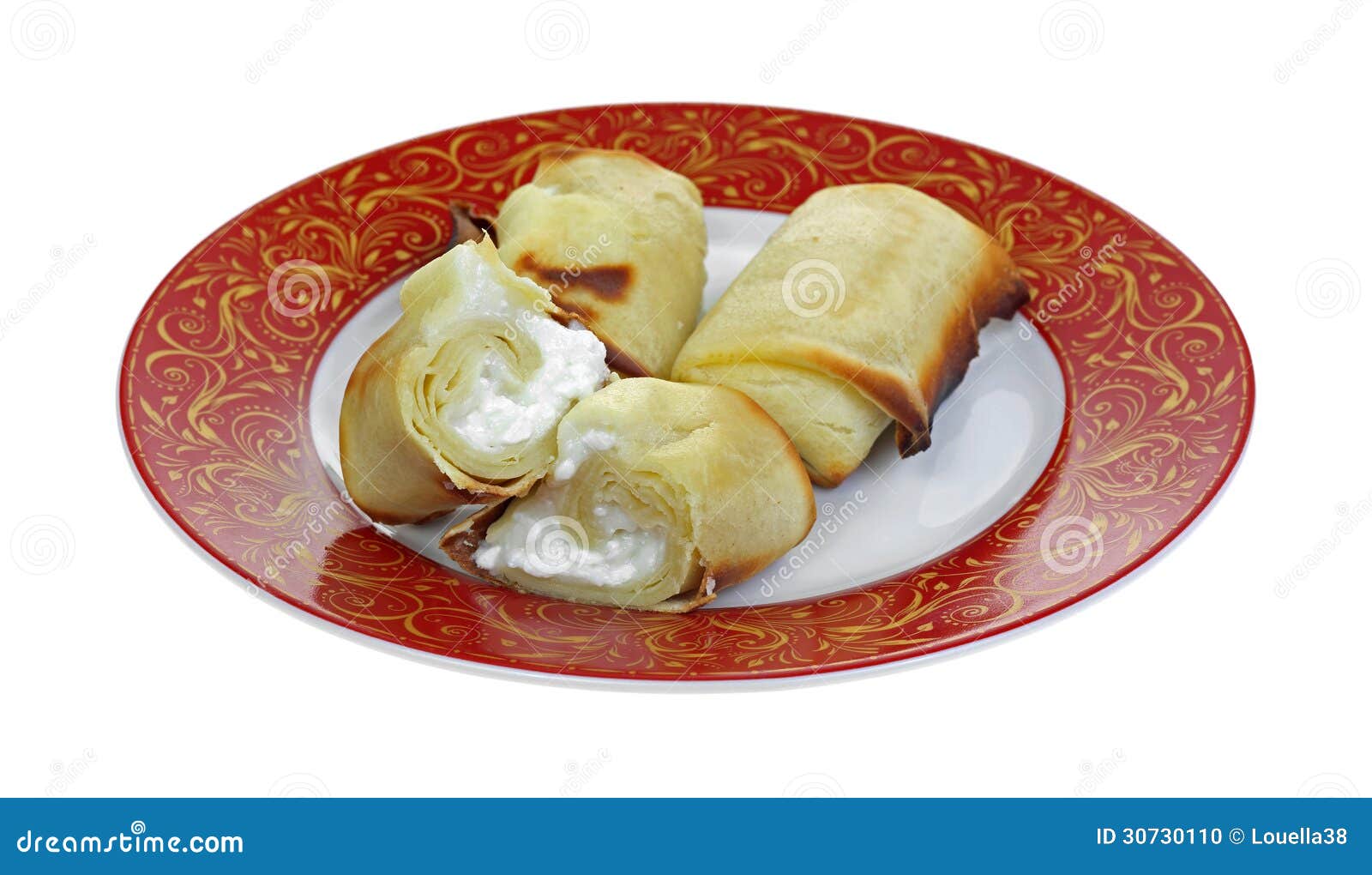Cheese Blintzes Single Halved Stock Photo Image of gold, creamy 30730110