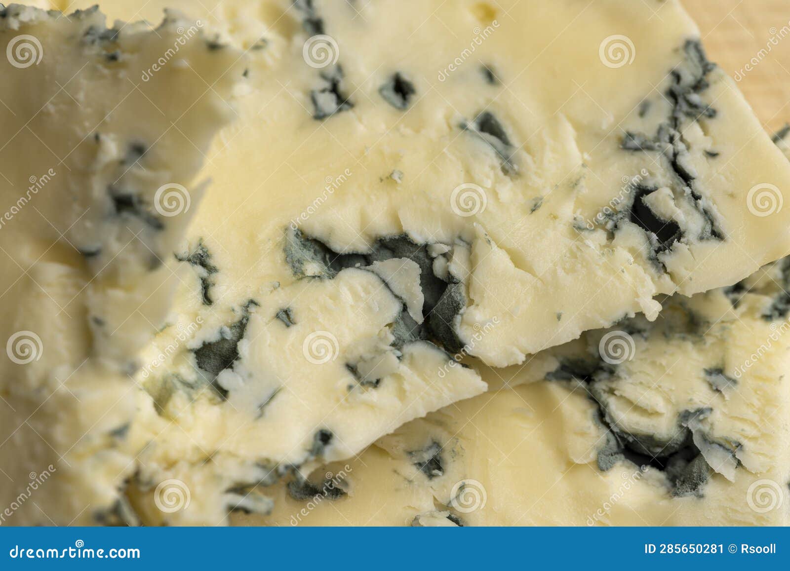 Cheese with Blue Mold Cut into Pieces Stock Image Image of dairy