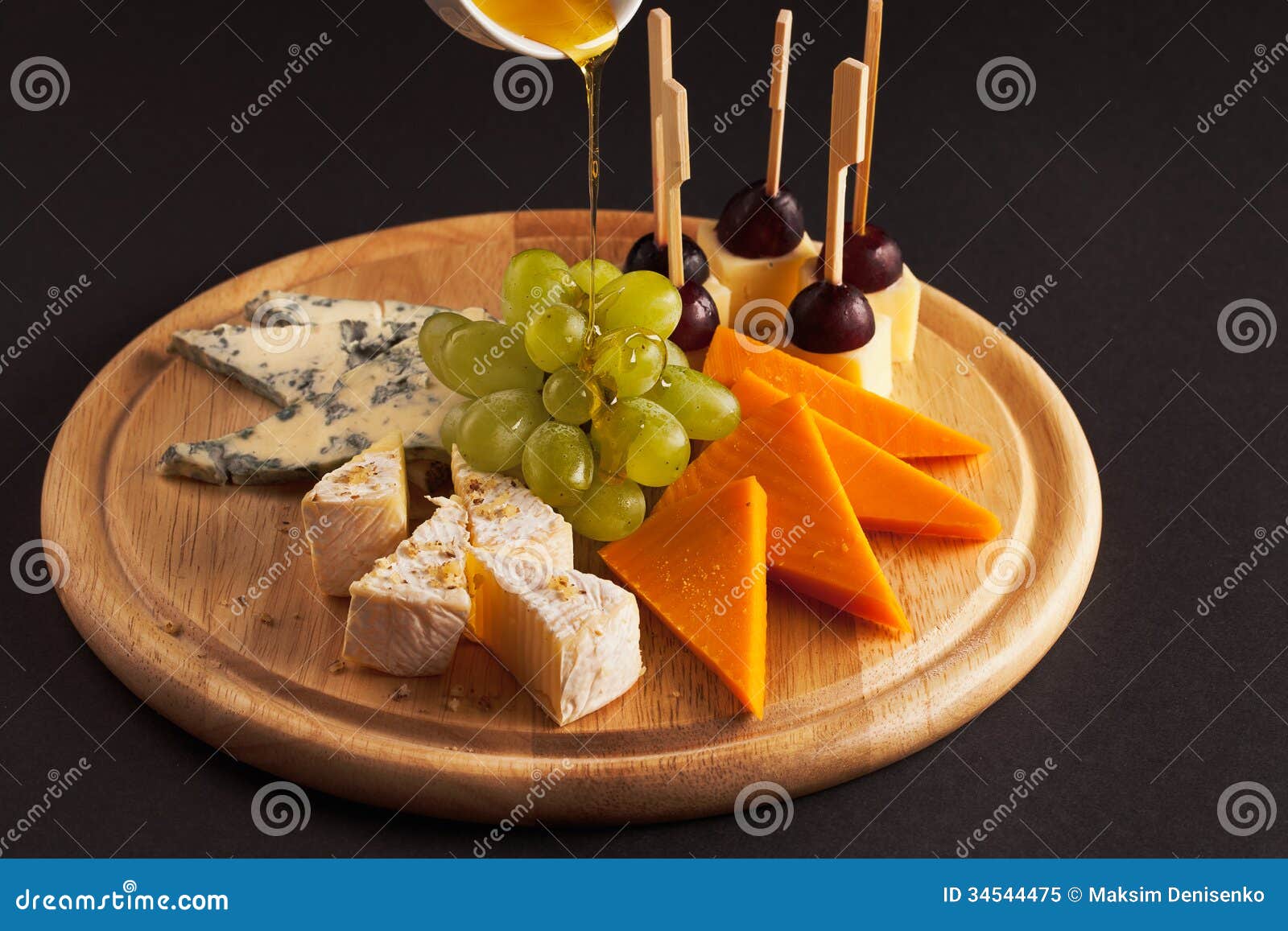 Cheese board with honey stock image. Image of focus, brightly 34544475