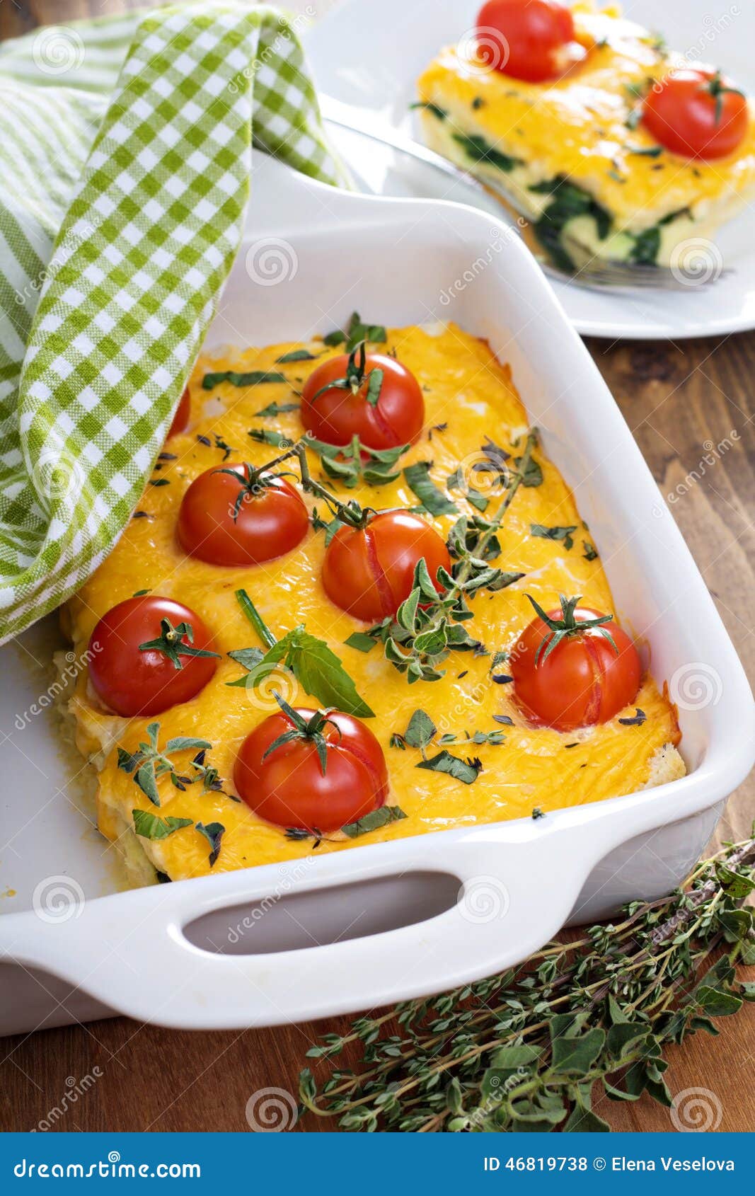 Cheese and Bread Breakfast Bake Stock Photo Image of healthy, ceramic