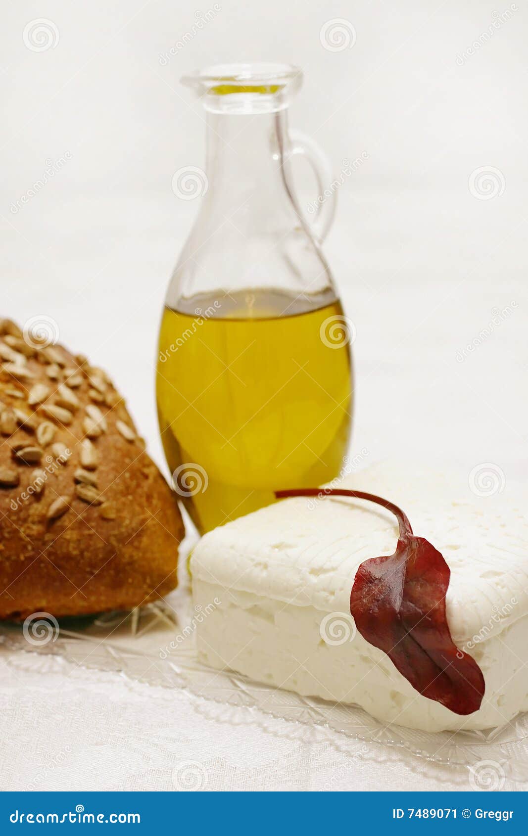 Cheese bread and olive oil stock image. Image of dairy 7489071