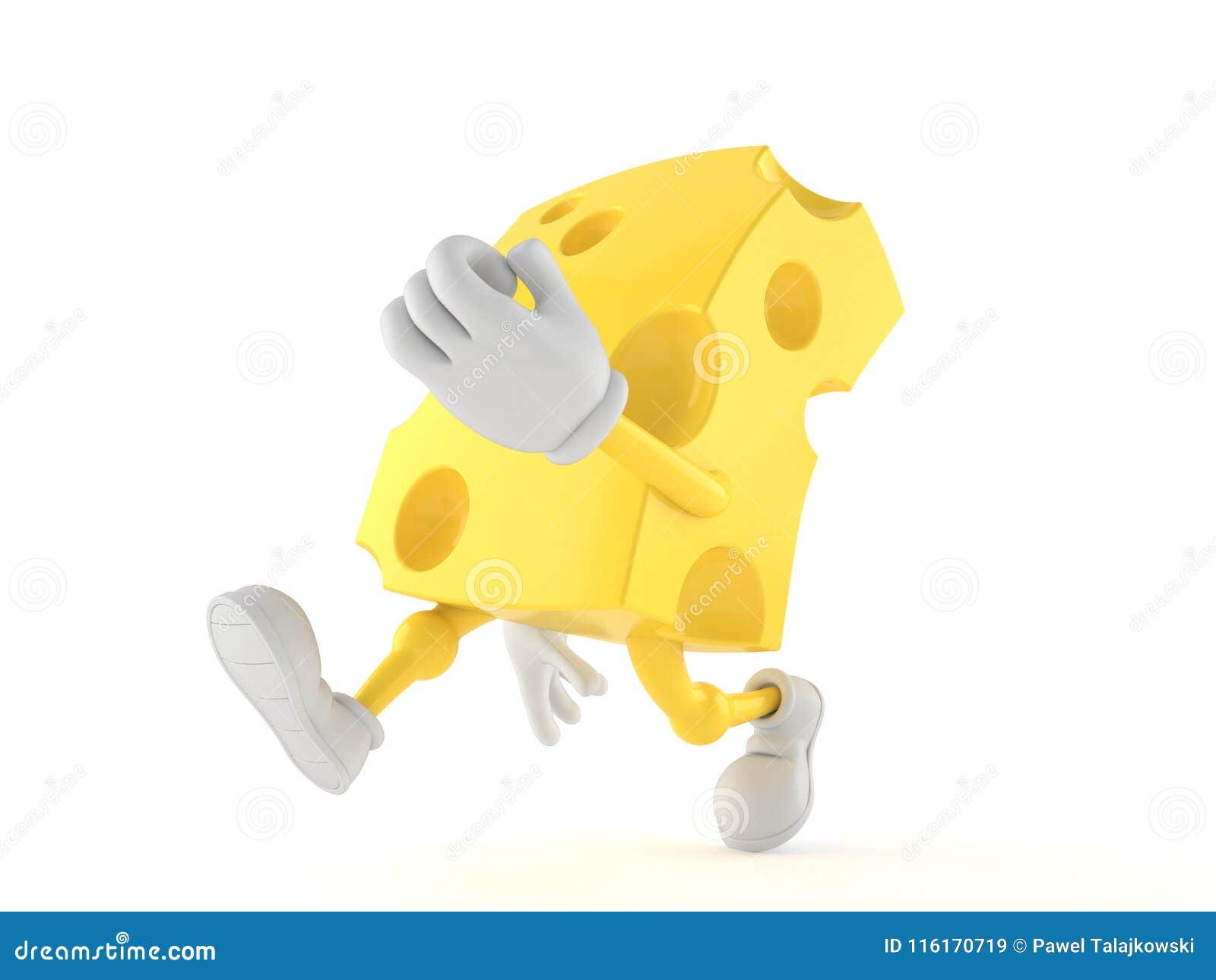 Cheese character running stock illustration. Illustration of fast