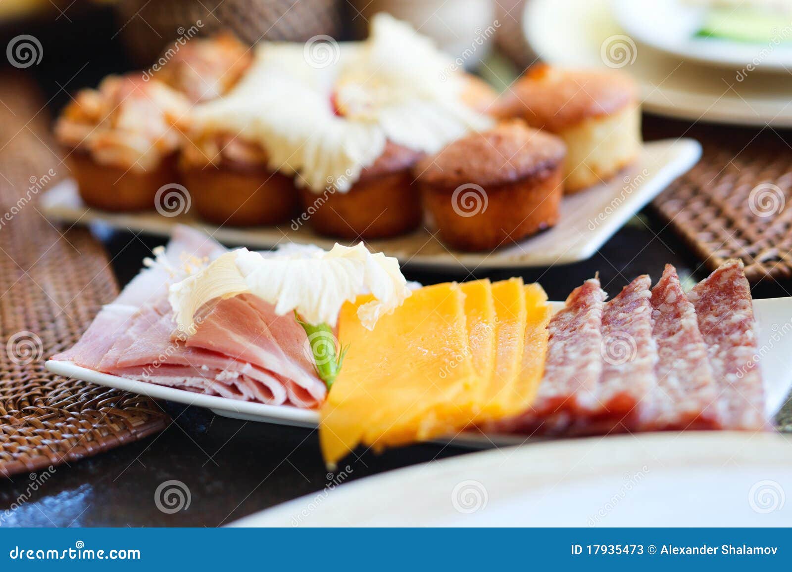 Cheese and cold meats stock image. Image of meat, closeup 17935473