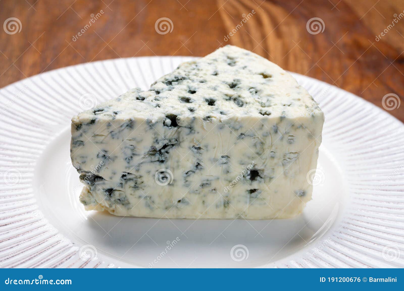 Cheese Collection, Piece of Danish Blue Cheese with Blue Mold Stock