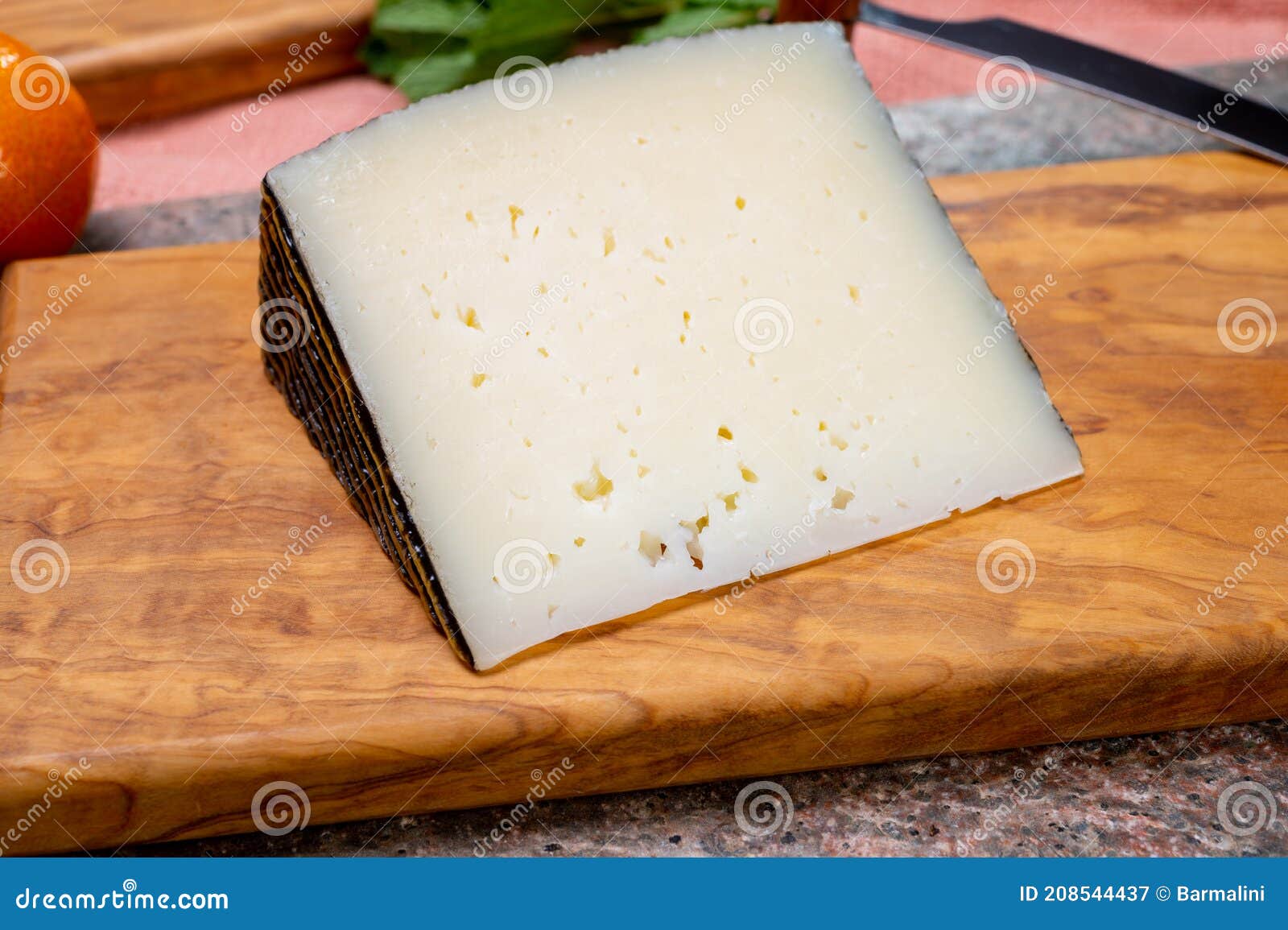 Cheese Collection Pieces of Hard Spanish Manchego Curado Viejo and
