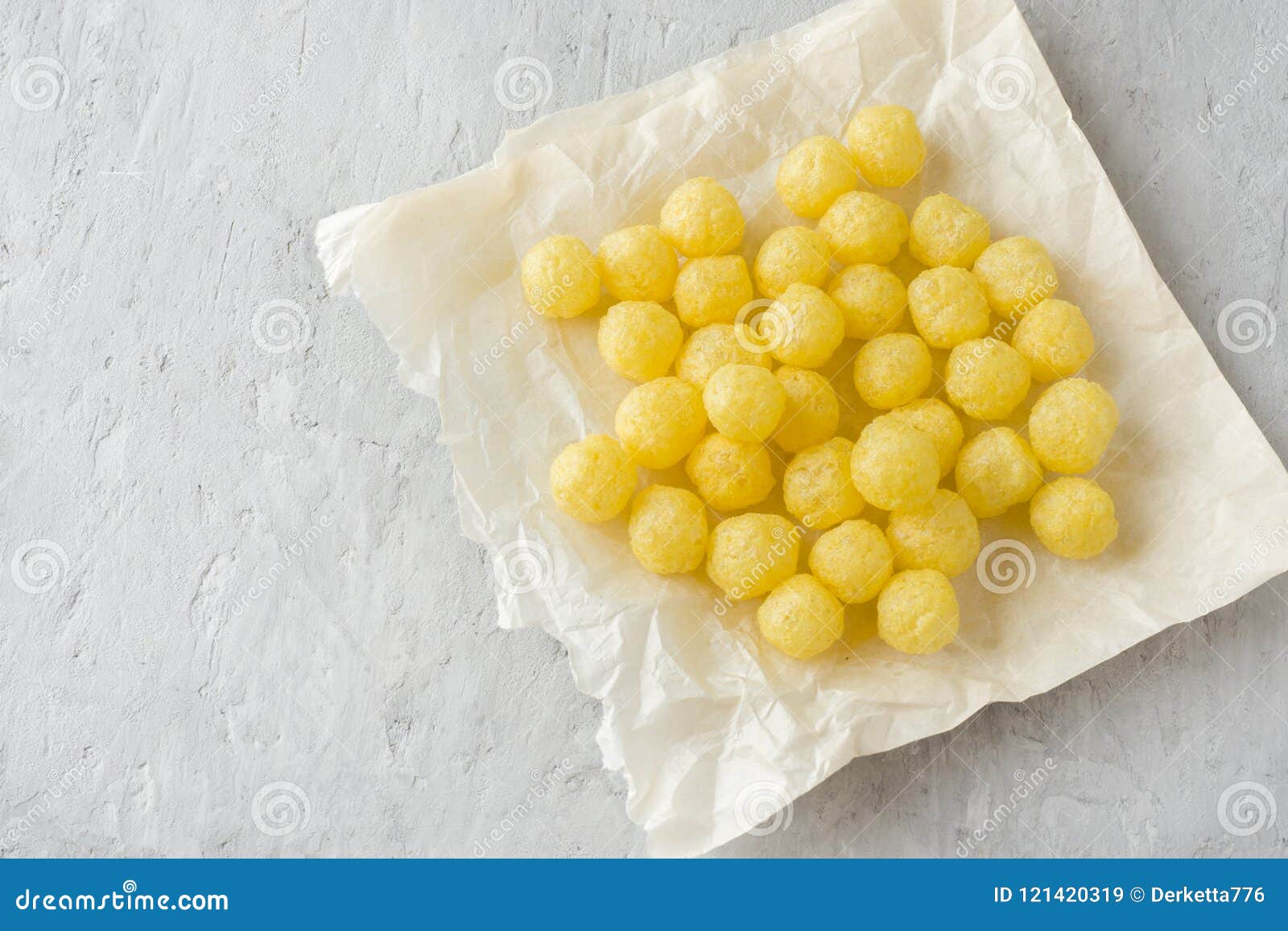 Cheese Corn Balls. Snack on the Table Stock Image Image of chips