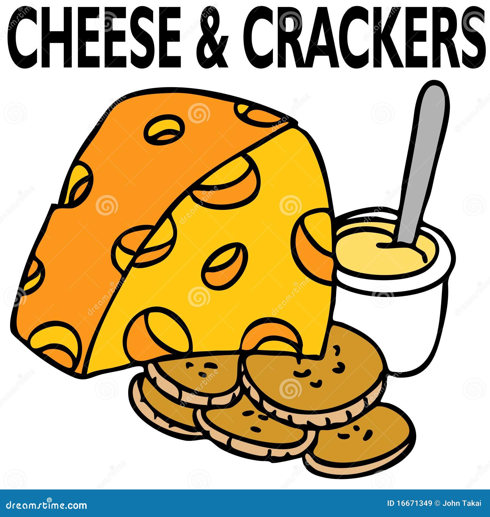 Cheese and Crackers stock vector. Illustration of black - 16671349
