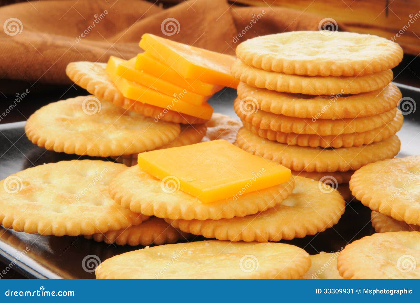 Cheese and crackers stock image. Image of brown, closeup 33309931