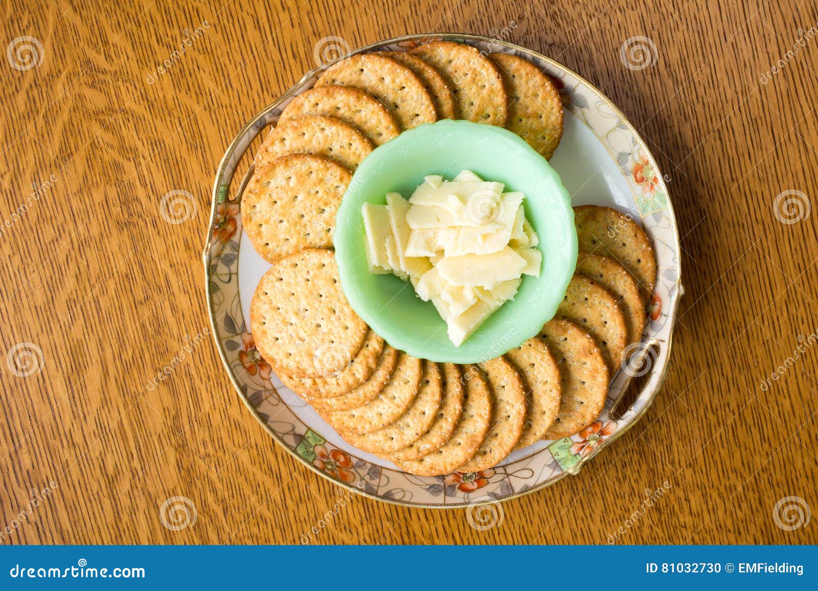 Cheese and Crackers on a Plate Stock Photo Image of snack, food 81032730