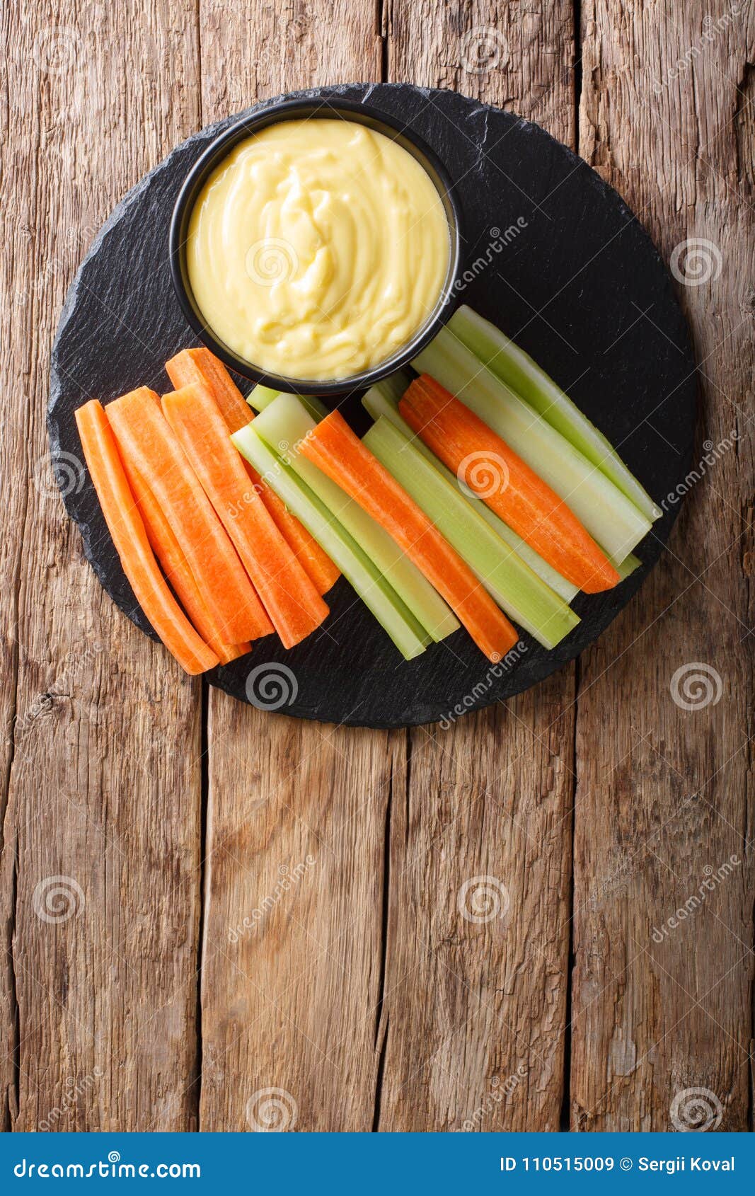 Cheese Creamy Dip Sauce with Fresh Celery and Carrots Closeup. Stock Image Image of appetizer
