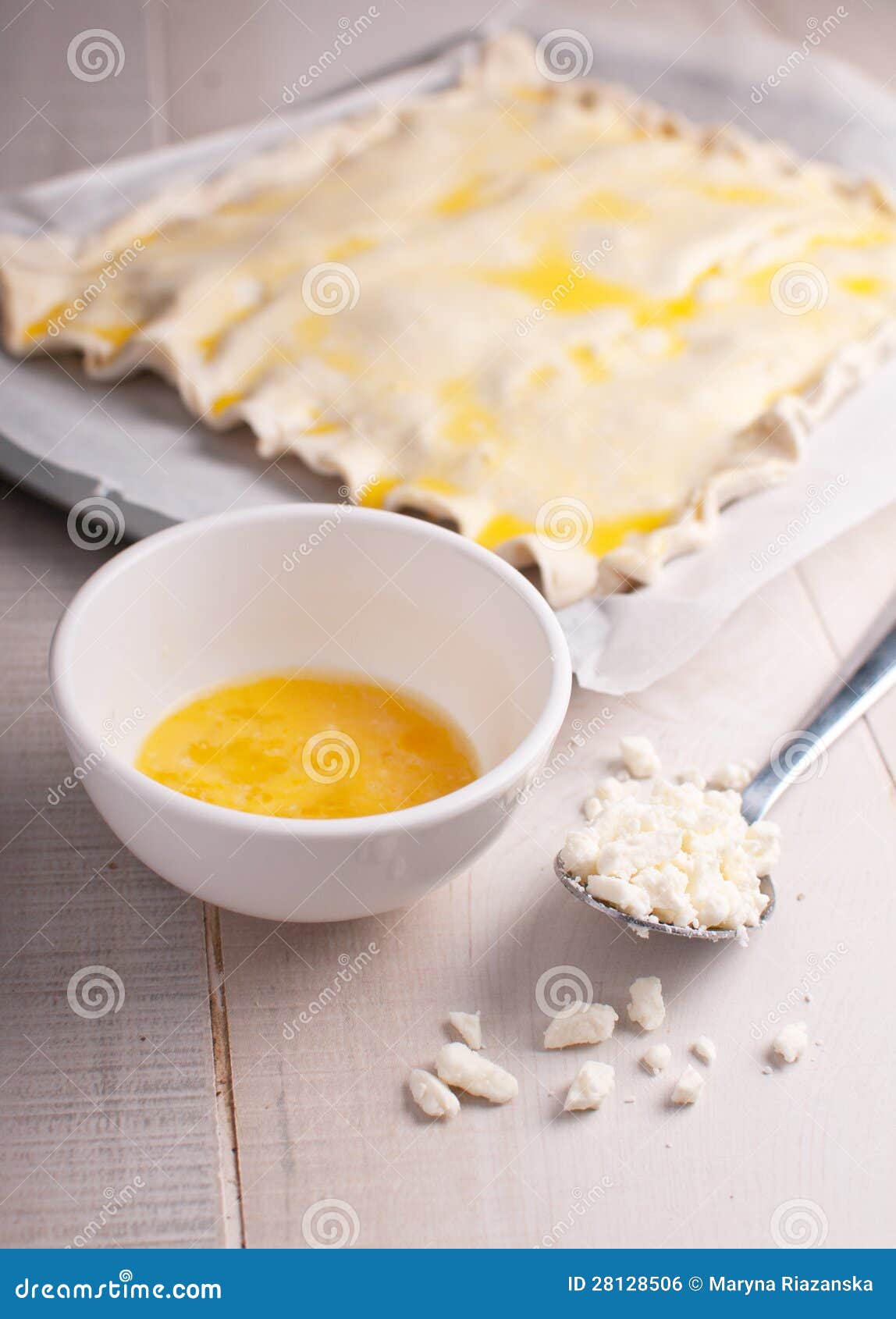 Cheese and egg pie baking stock photo. Image of grain 28128506