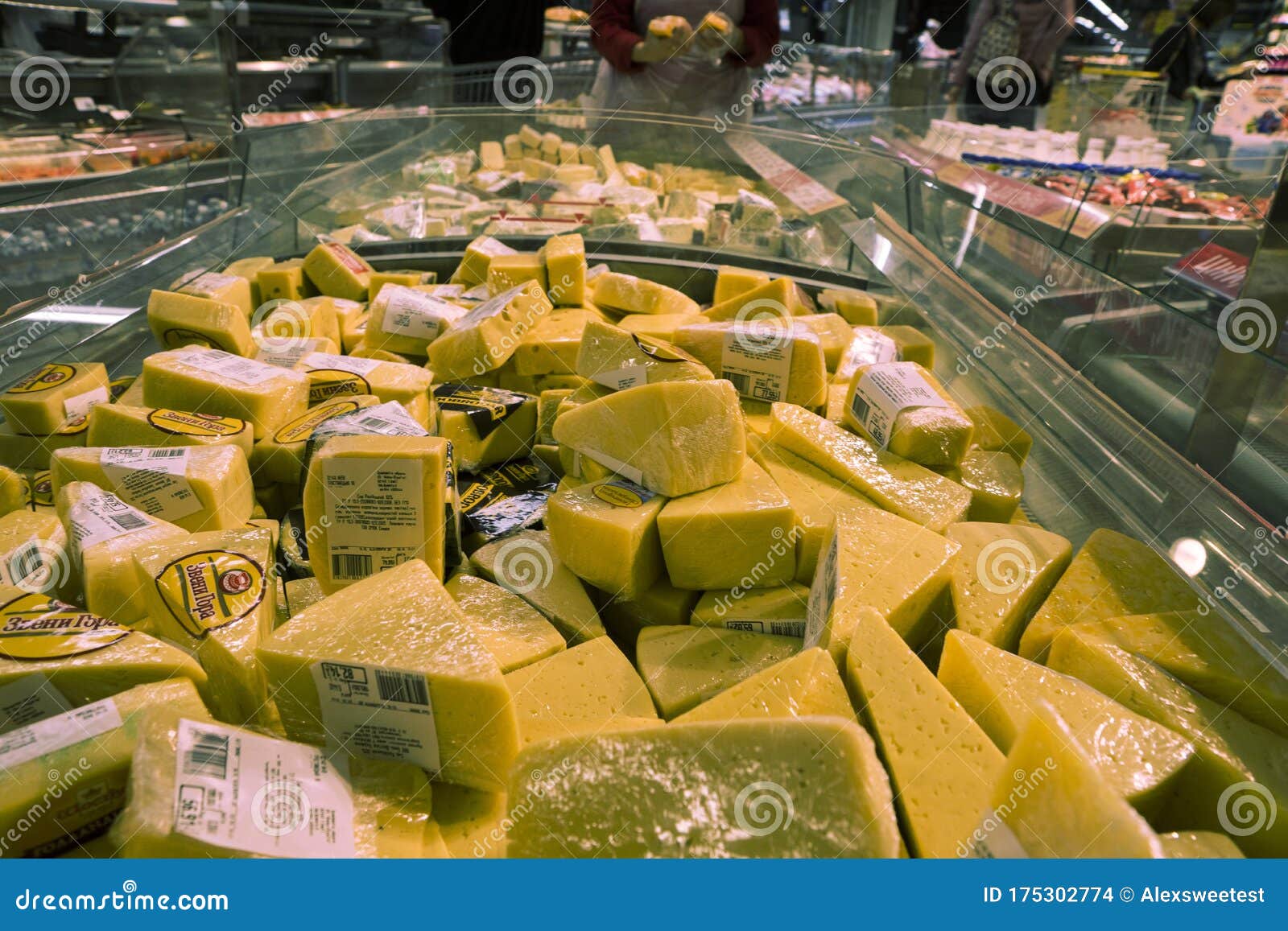 Cheese in the fridges editorial stock image. Image of fresh - 175302774