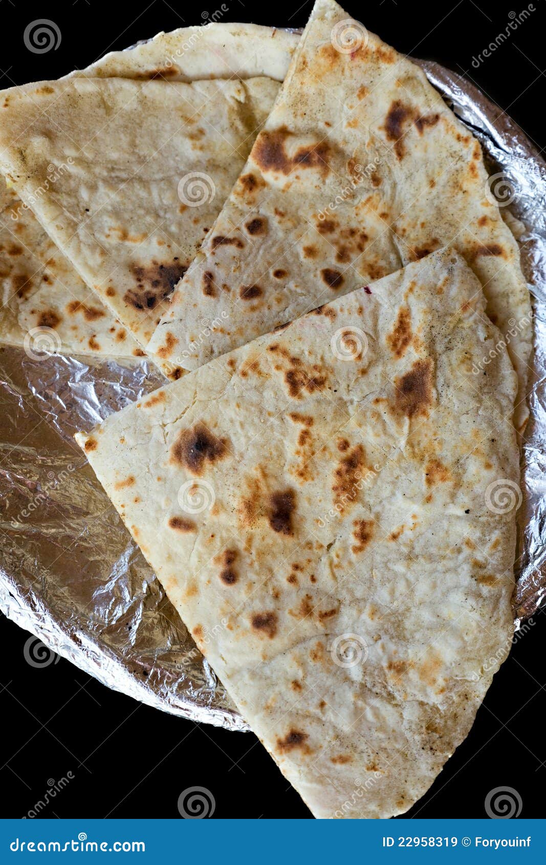 Cheese and Garlic Naan Indian Flatbread Stock Image Image of basket