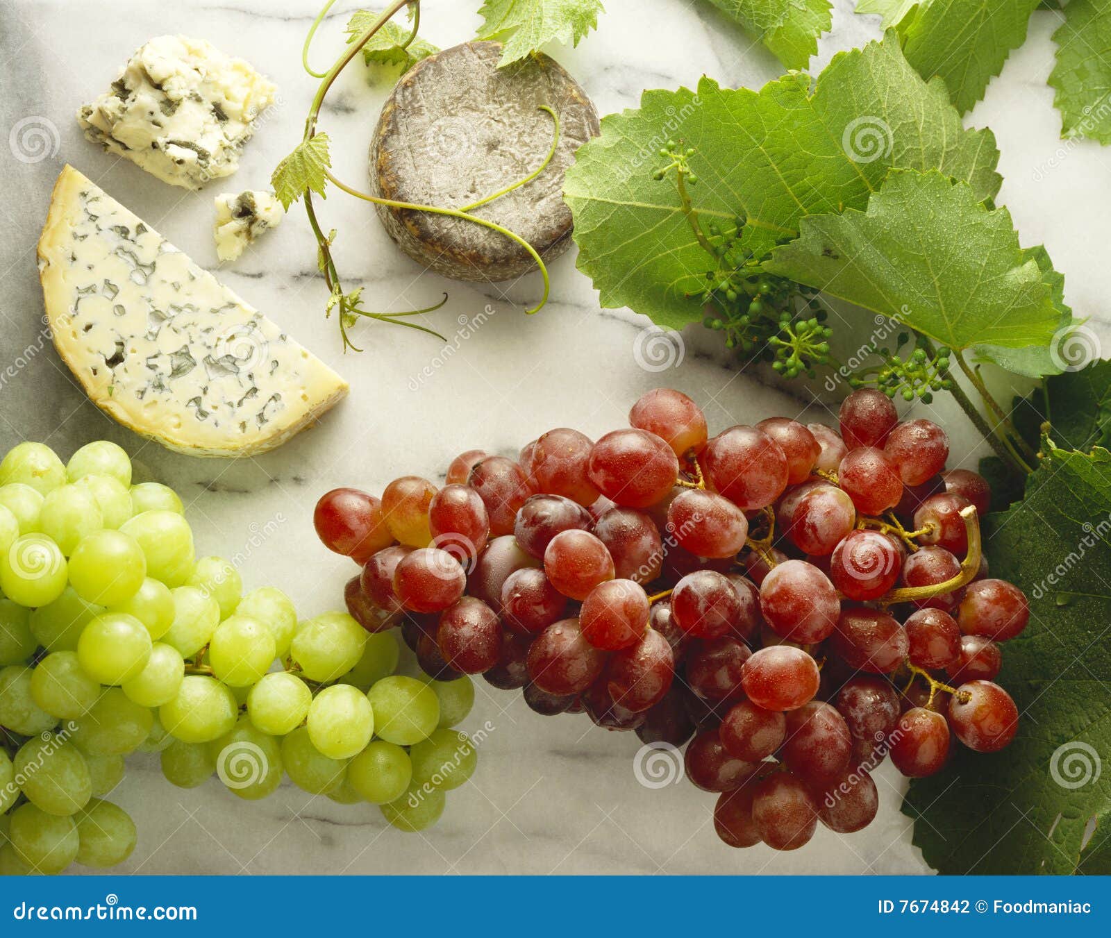 Cheese and grapes stock photo. Image of blue, 133131, product 7674842