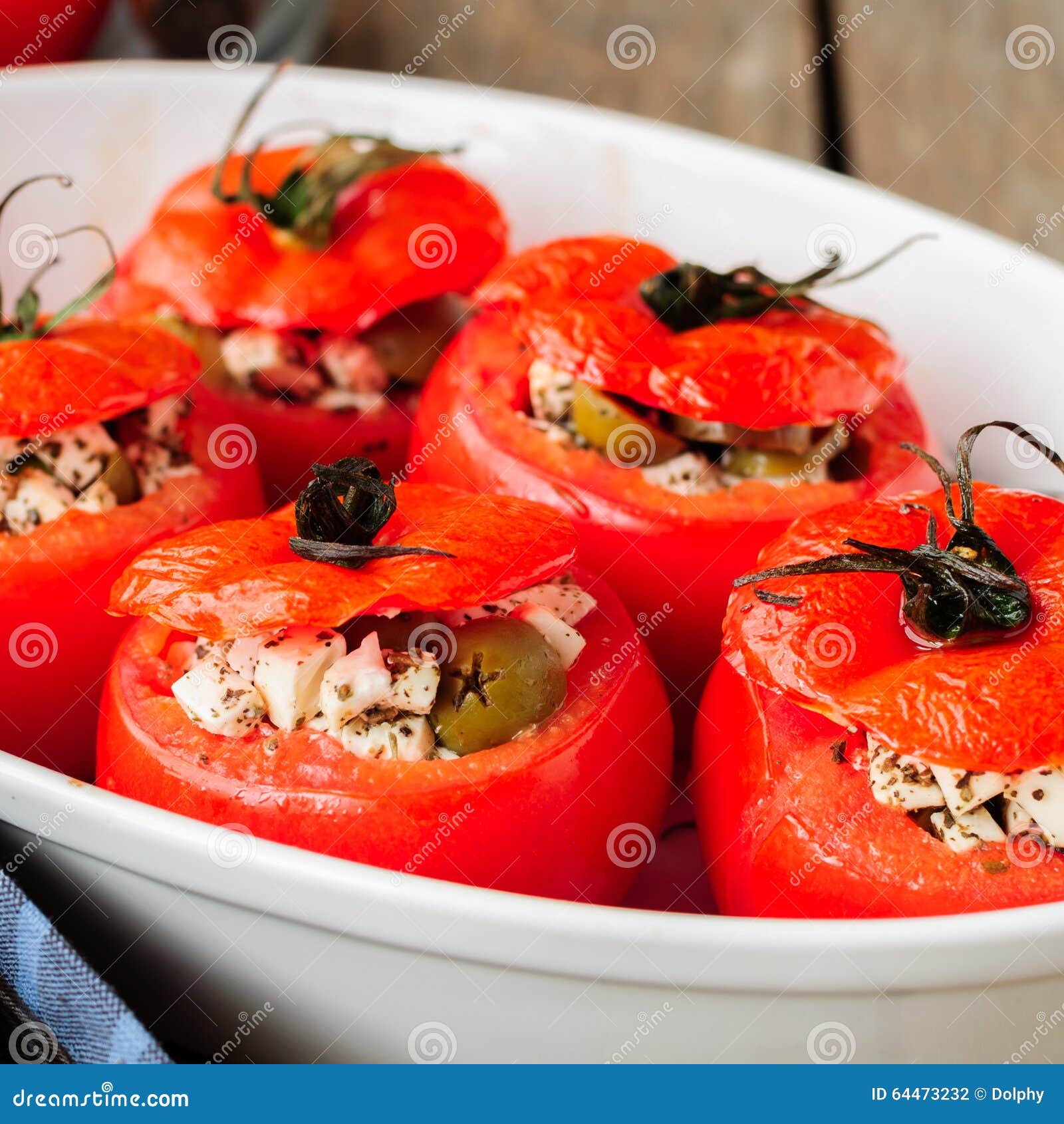 Cheese and Green Olive Stuffed Tomatoes Stock Photo Image of dinner