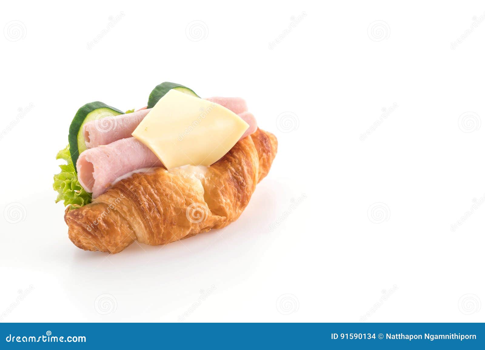 Cheese and ham croissant stock photo. Image of tasty 91590134