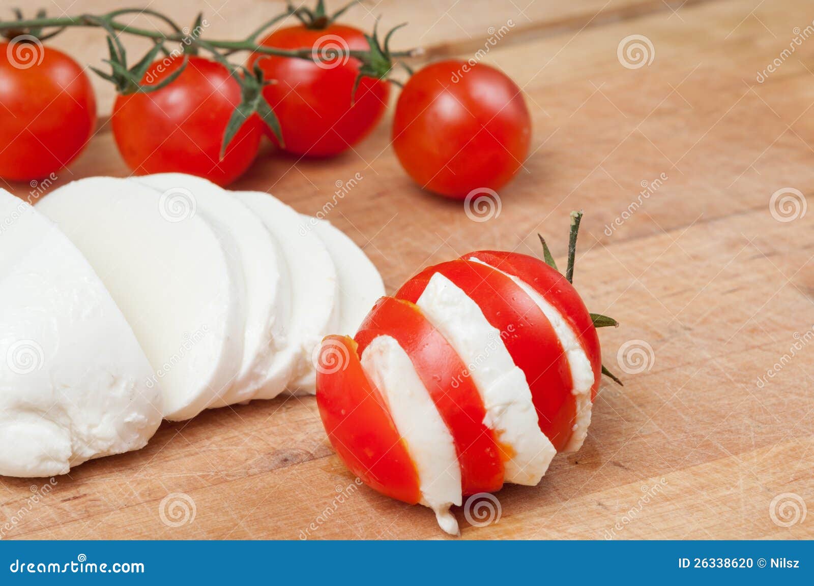 Cheese Mozzarella with Tomato Stock Photo Image of snack, nutrition