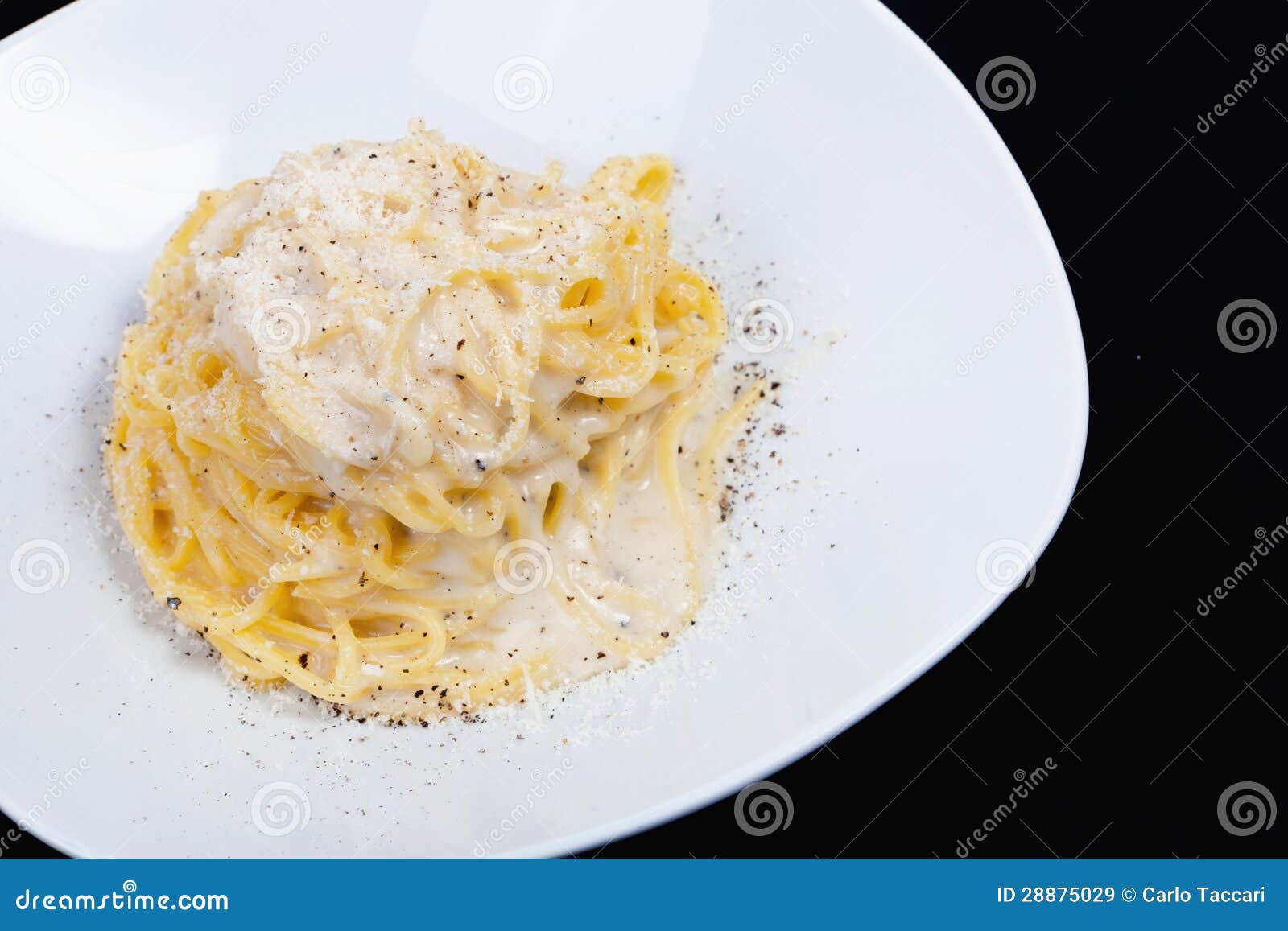 Cheese and Pepper Pasta stock image. Image of parmesan 28875029