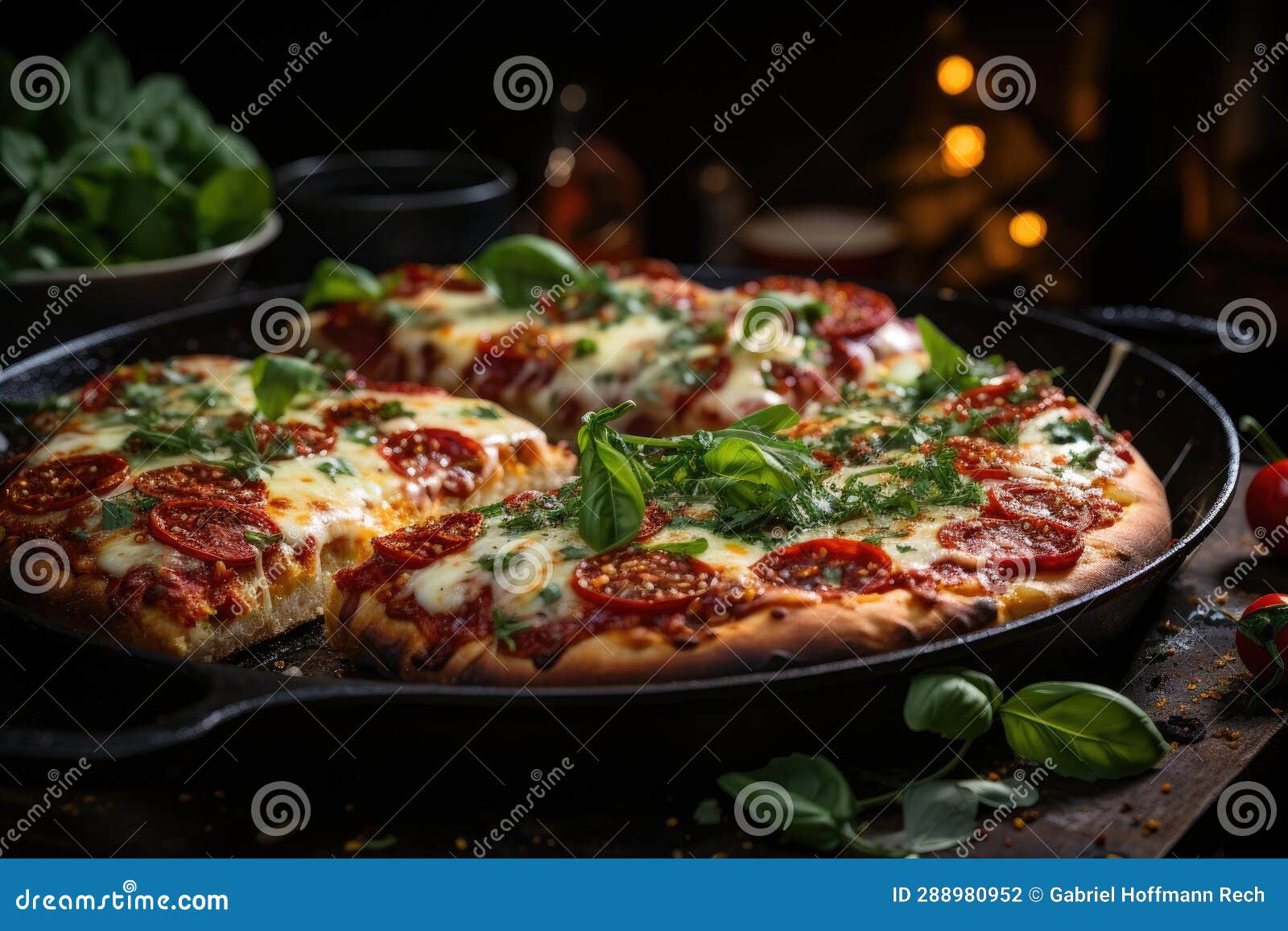 Cheese Pizza and Pepperoni Newly Sought from the Oven., Generative IA