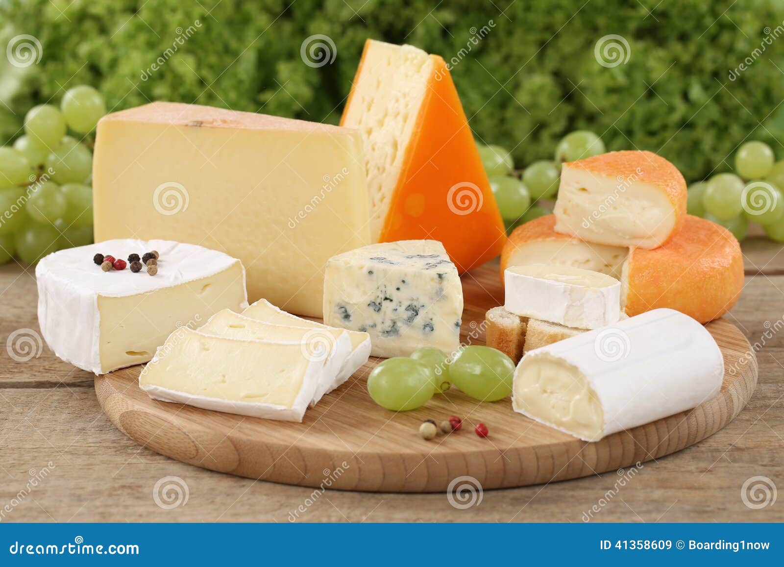 cheese plate with camembert, mountain and swiss cheese