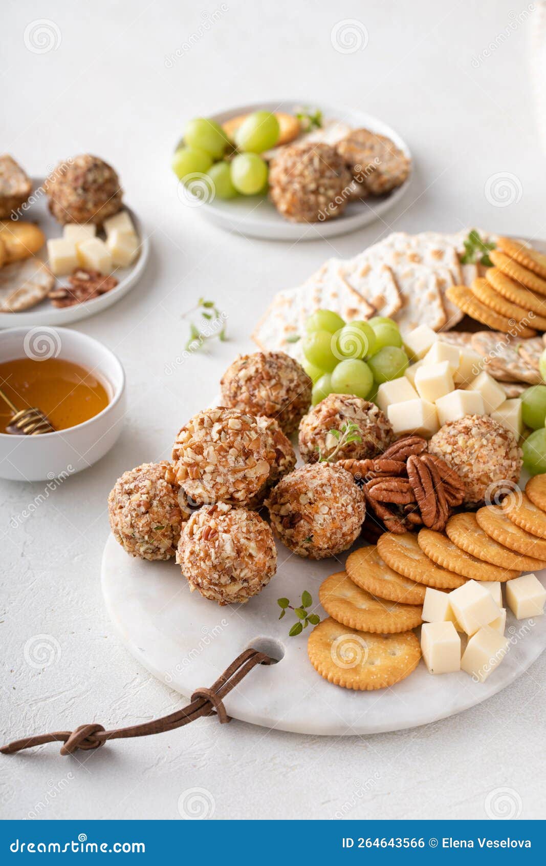 Cheese Plate or Charcuterie Board with Cheese Balls Stock Photo Image