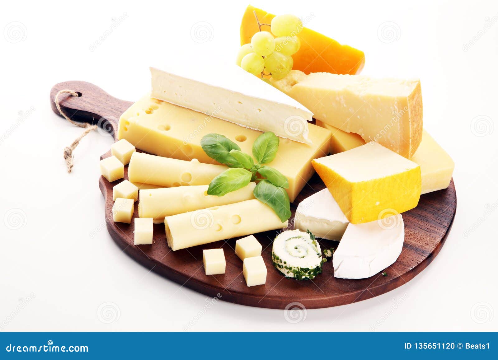 Cheese Plate Served with Grapes, Various Cheese on a Platter Stock Photo Image of delicatessen