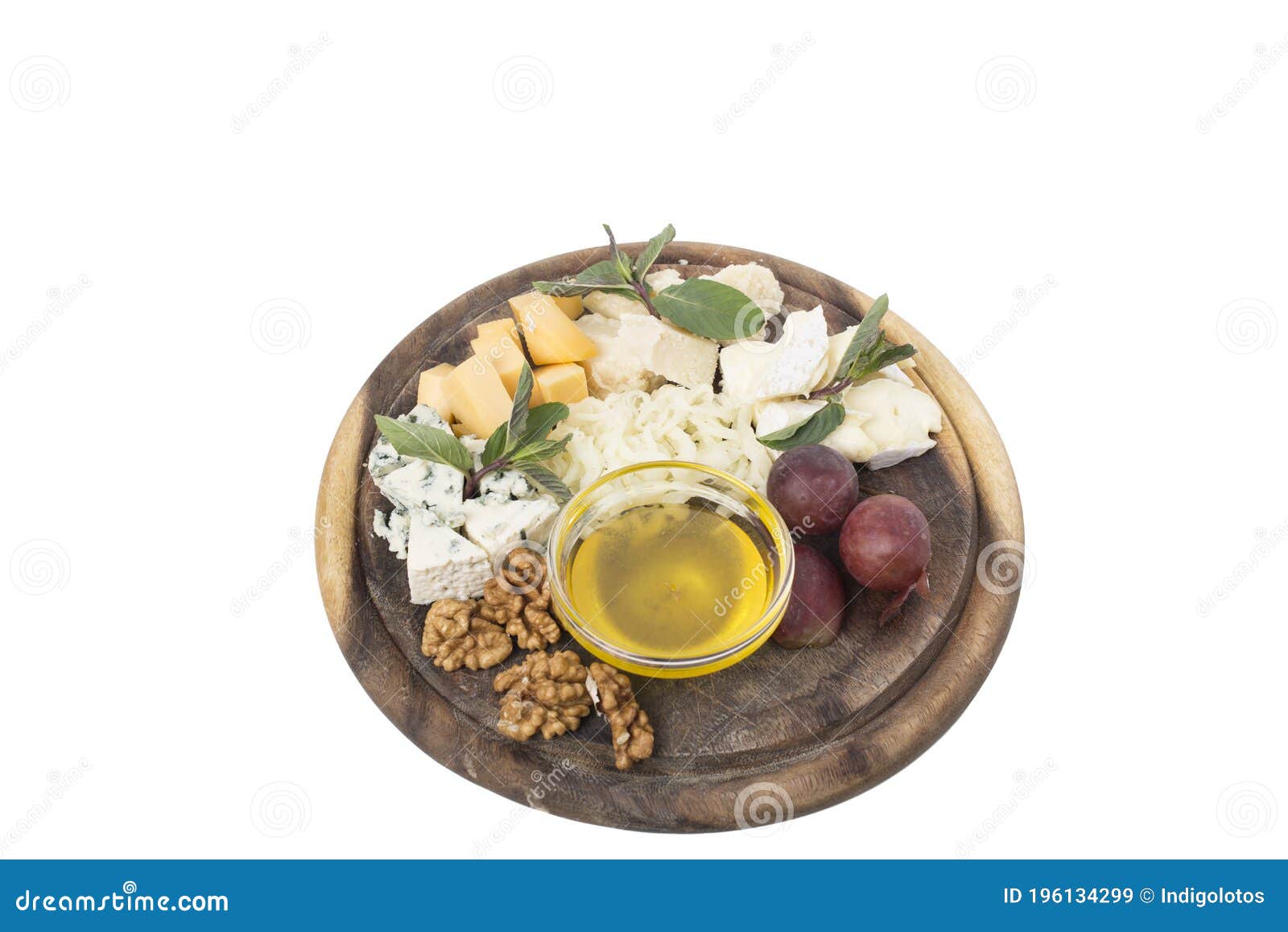 Cheese Platter with Different Cheeses and Grapes Stock Image Image of
