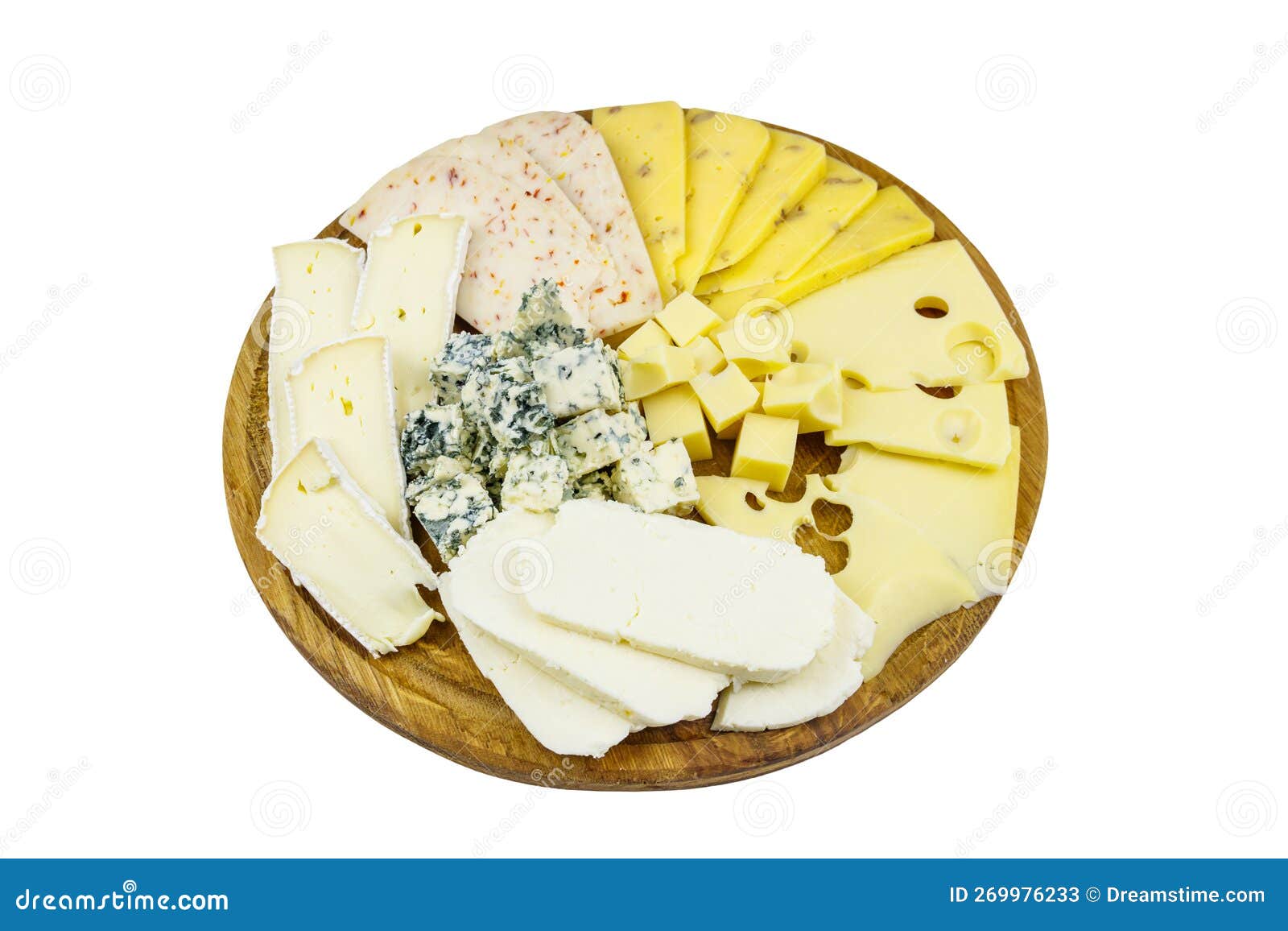 Cheese Platter with Different Kinds of Cheese Isolated on White Background Stock Image Image