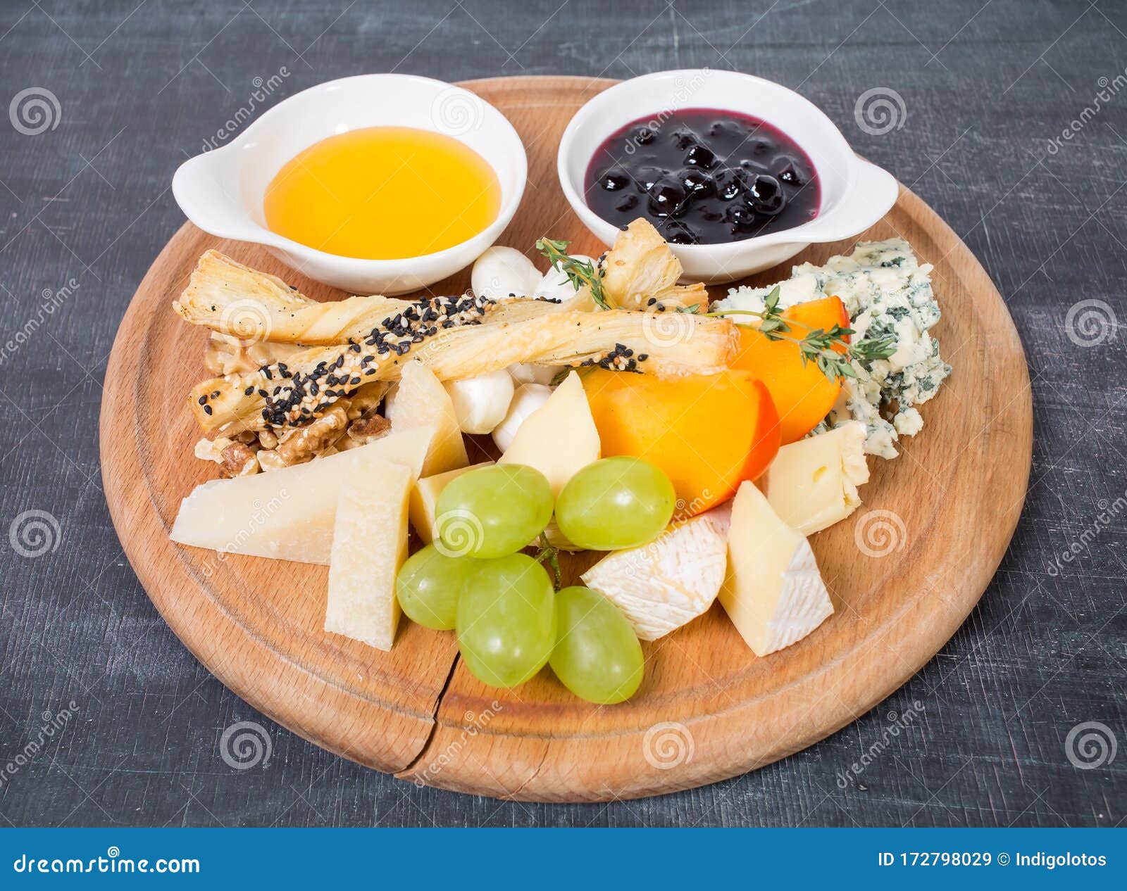Cheese platter with honey stock image. Image of honey 172798029