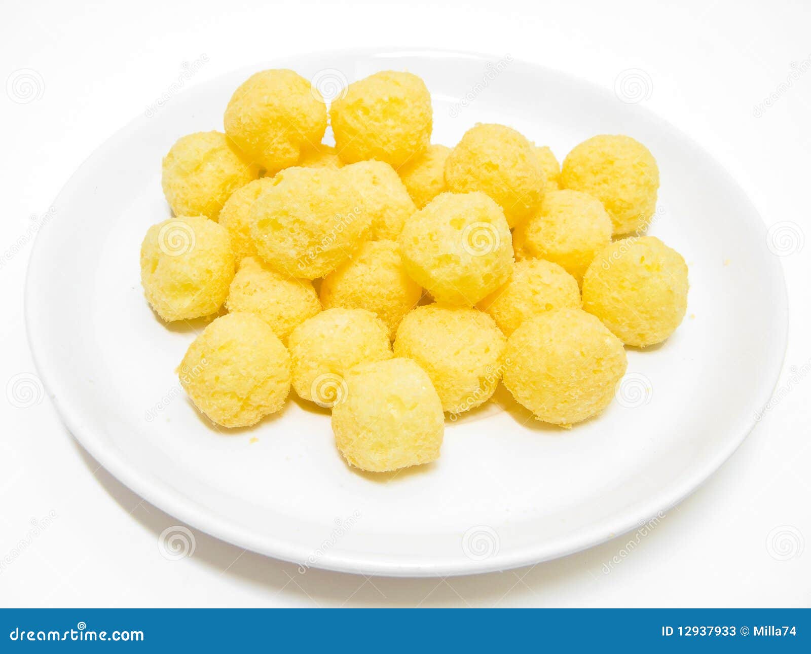 Cheese Puff Balls. stock image. Image of crisps, dish 12937933