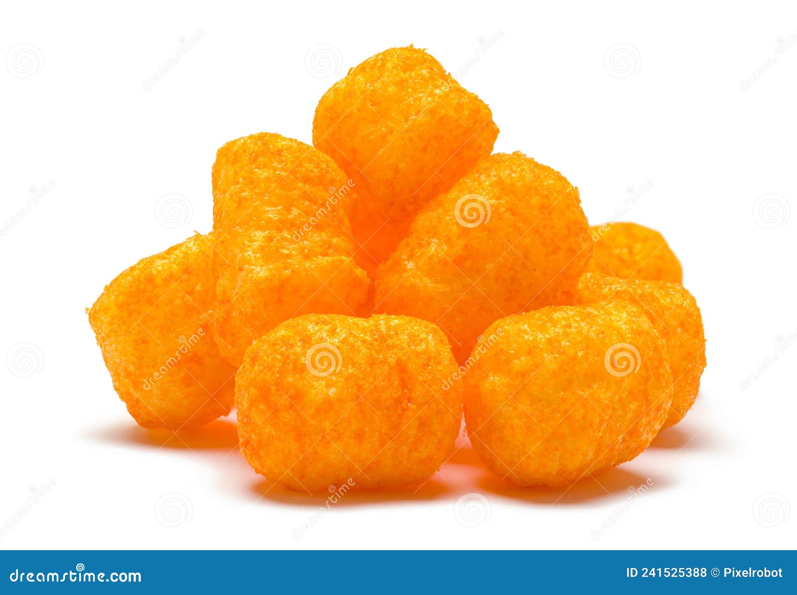 Cheese Puff Pile stock photo. Image of crunchy, close 241525388