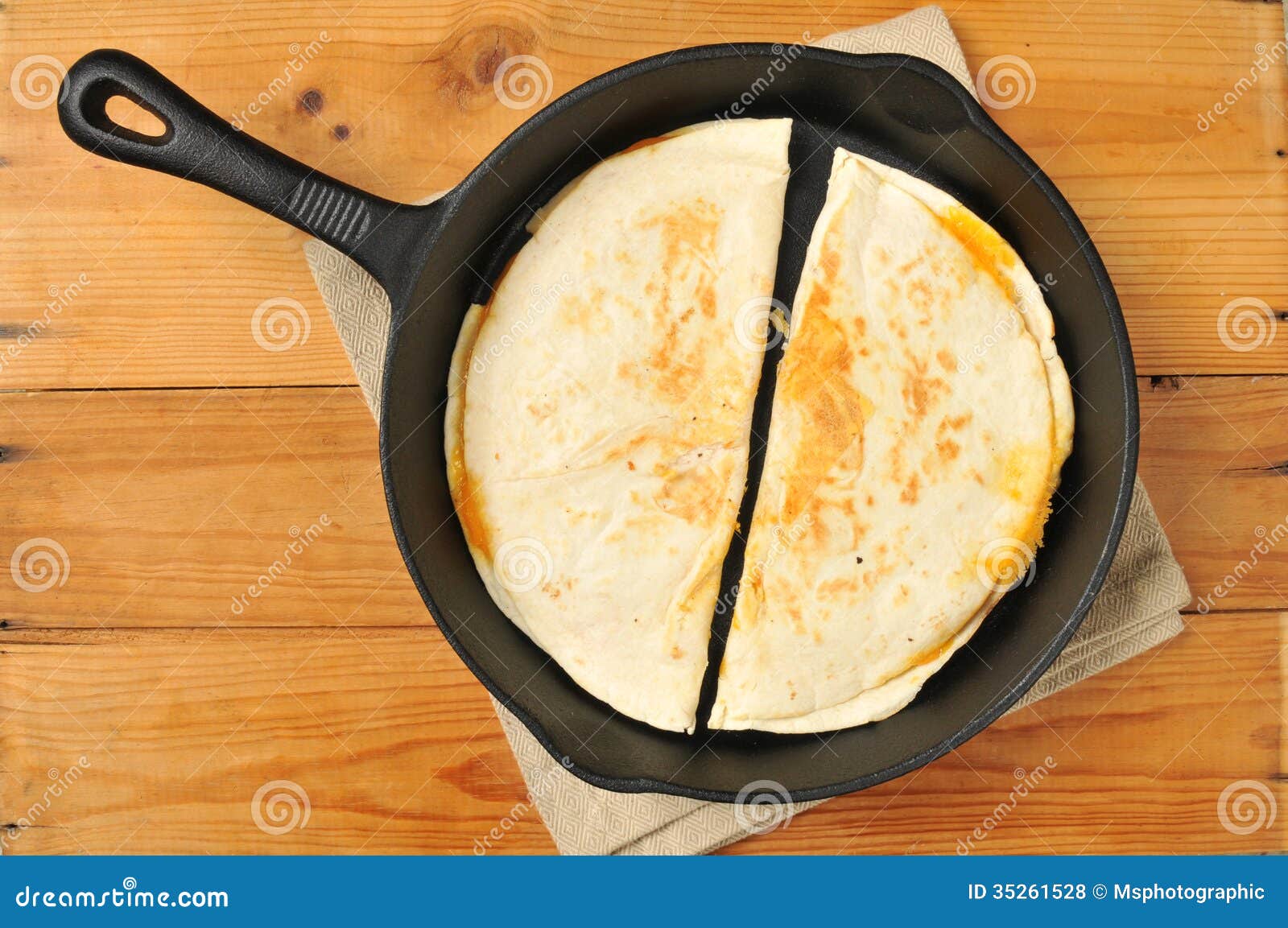 Cheese quesadillas stock photo. Image of skillet, cheese 35261528