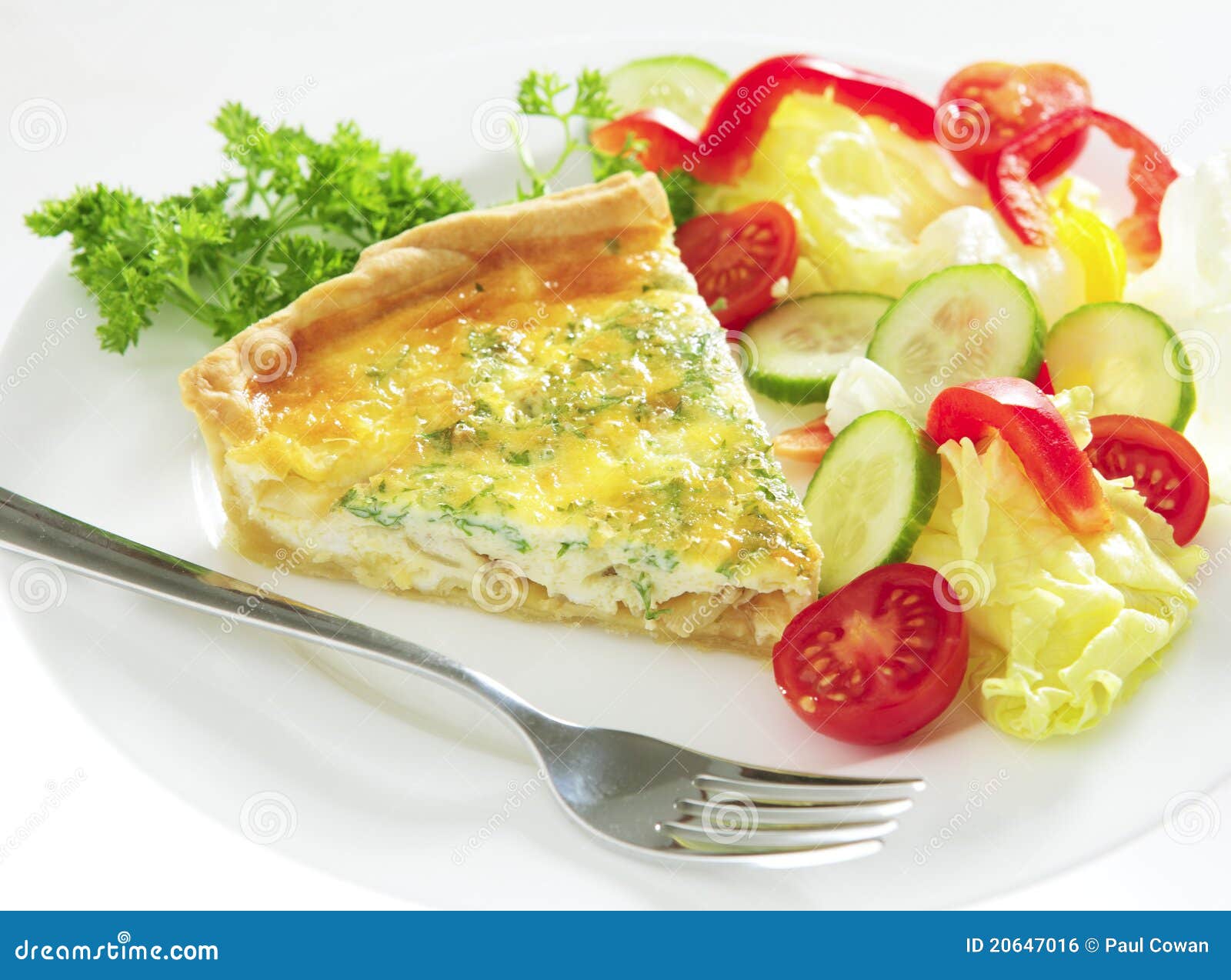 Cheese Quiche Horizontal with Salad Stock Photo Image of cooking