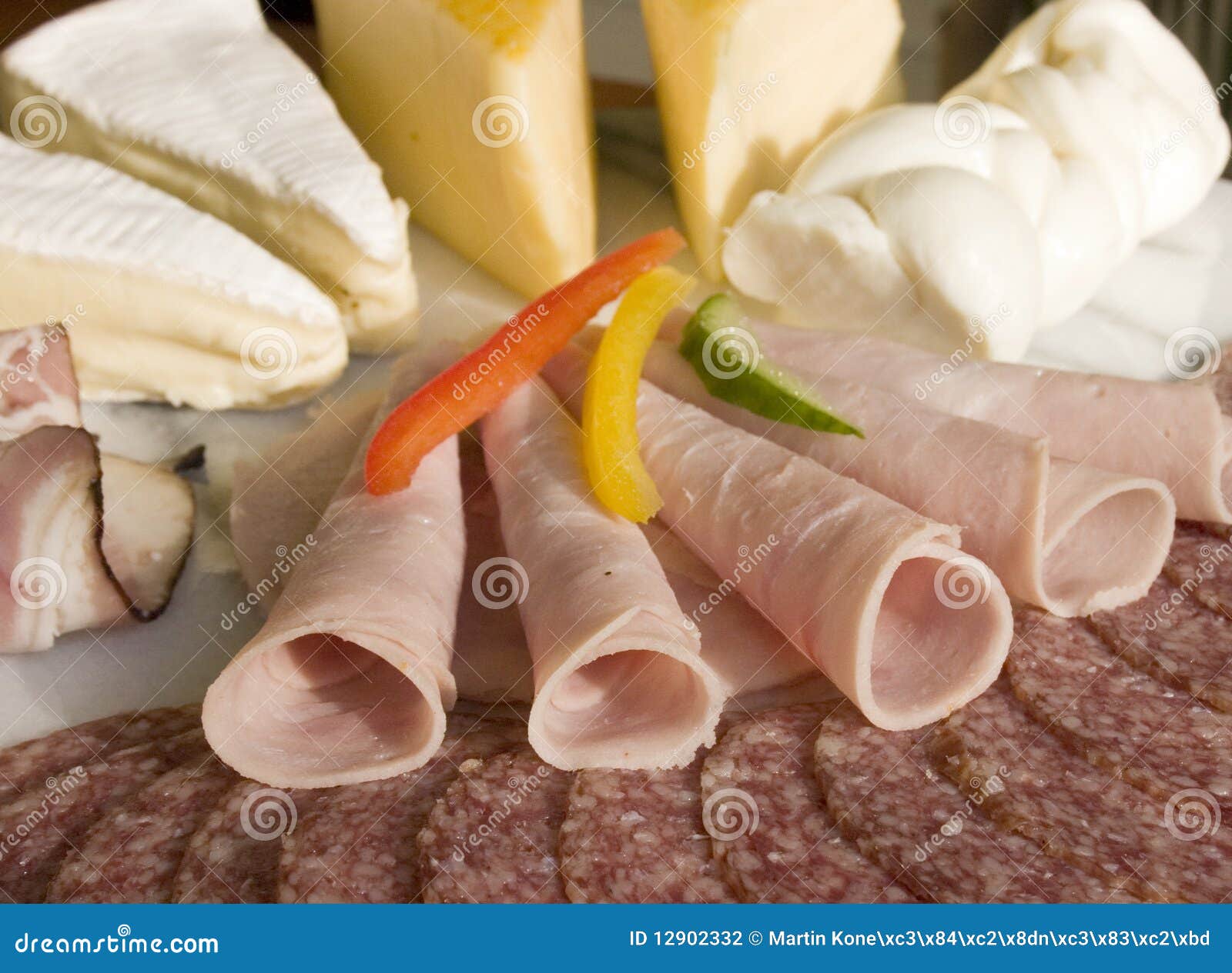 Cheese and salami stock photo. Image of diet, guests 12902332