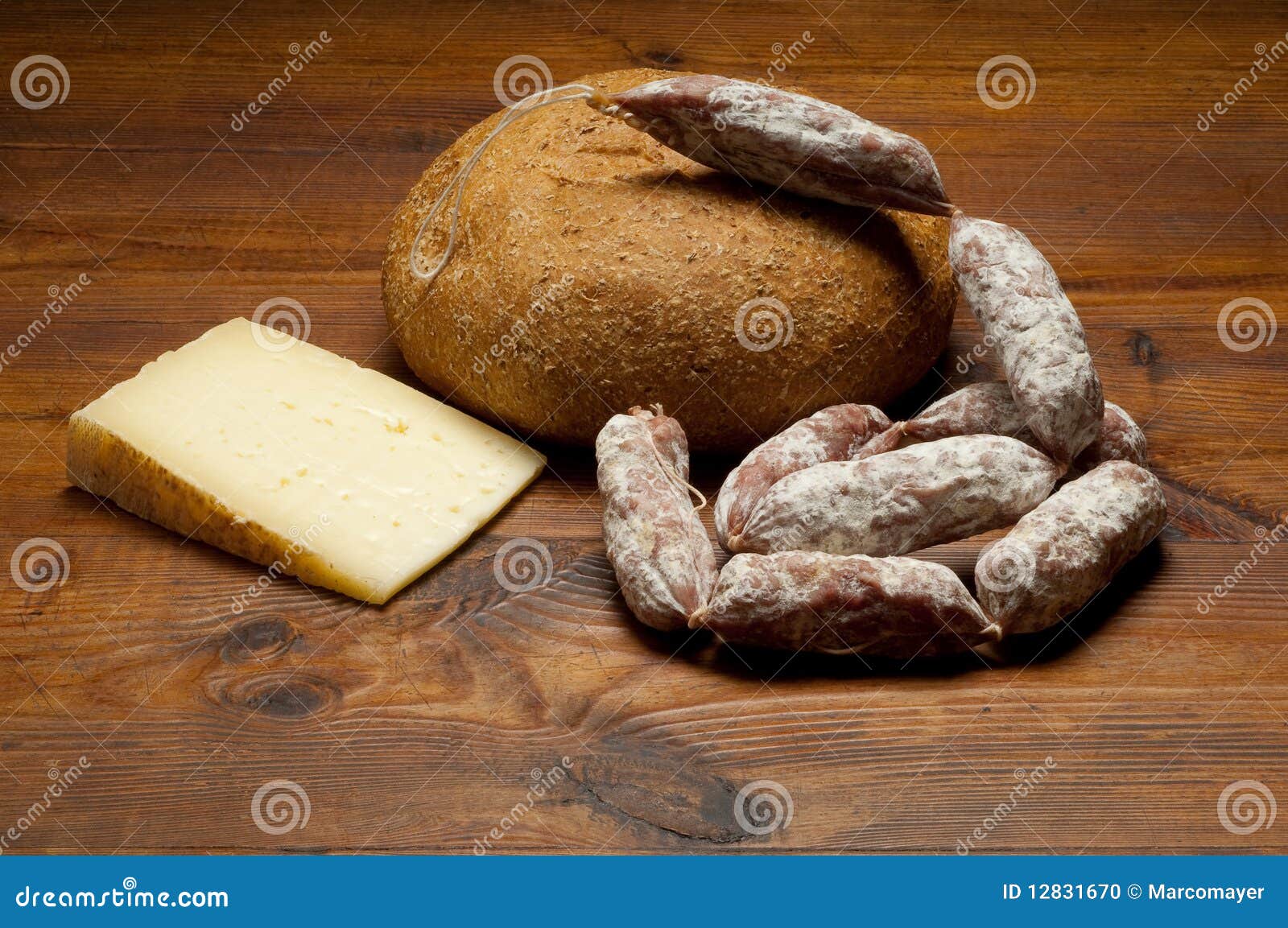 Cheese salami and bread stock photo. Image of ingredient 12831670