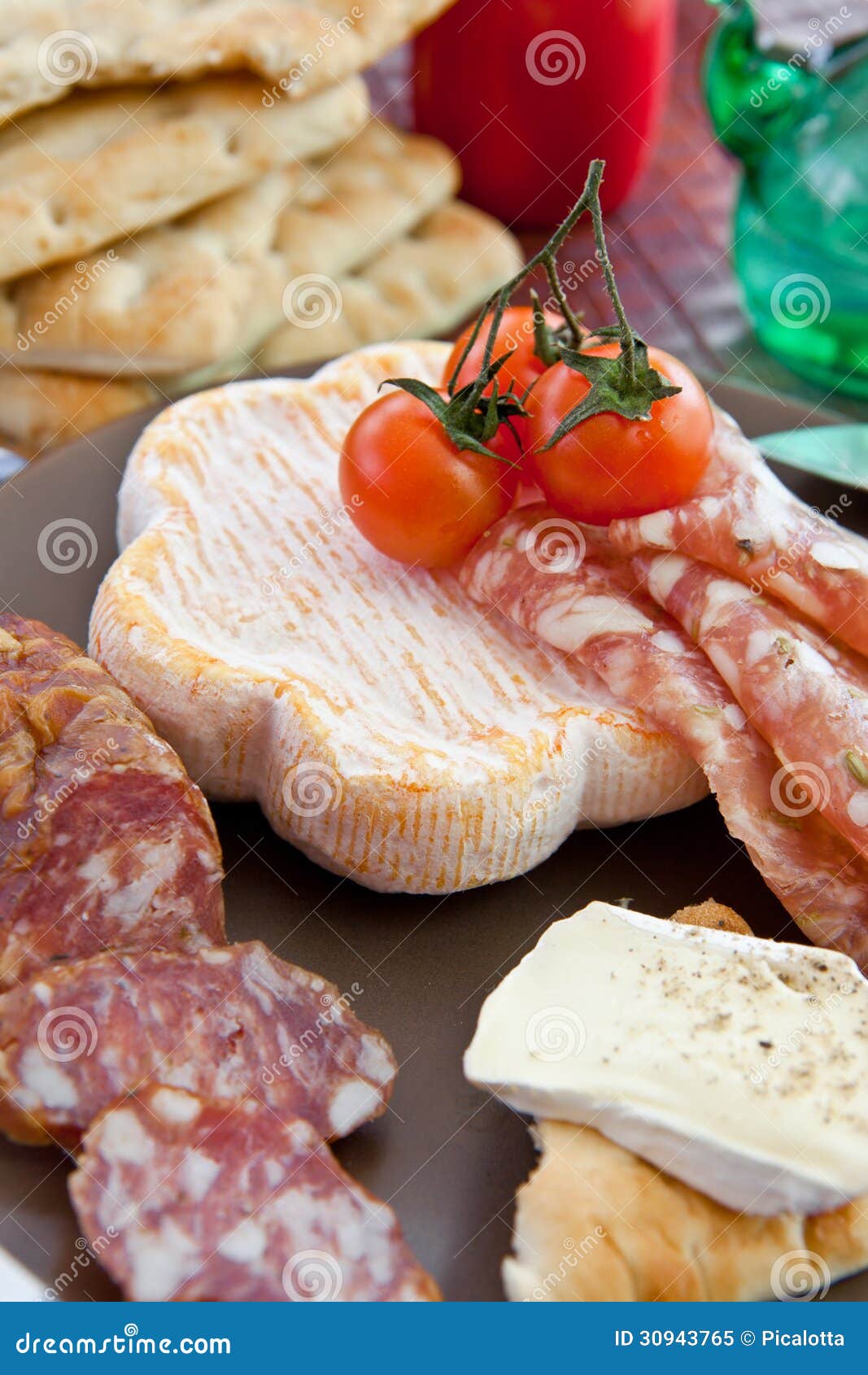 Cheese, Salami and Flat Bread Stock Image Image of salami, cold 30943765
