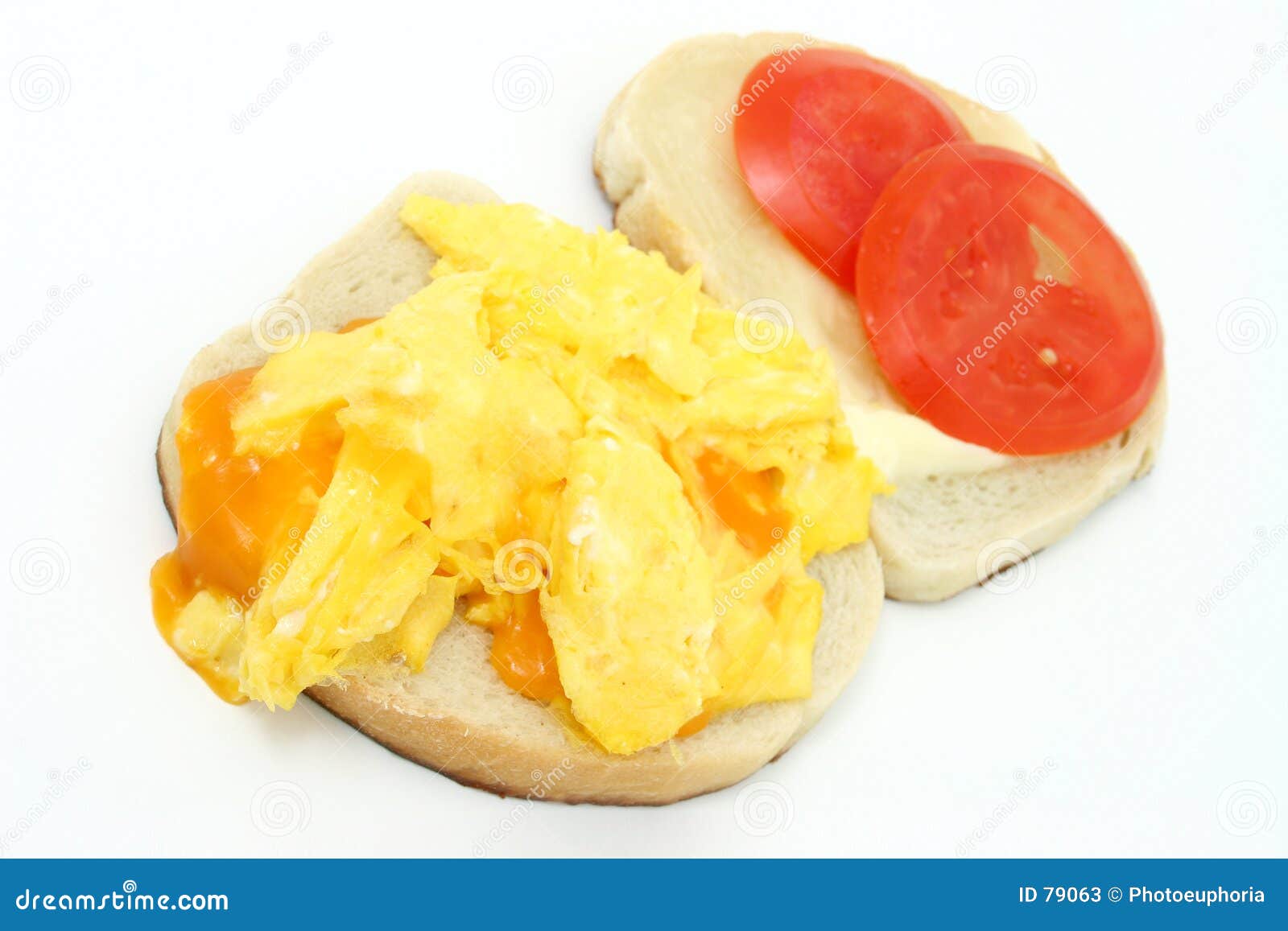 Cheese and Scrambled Egg Sandwich Open Stock Image - Image of food