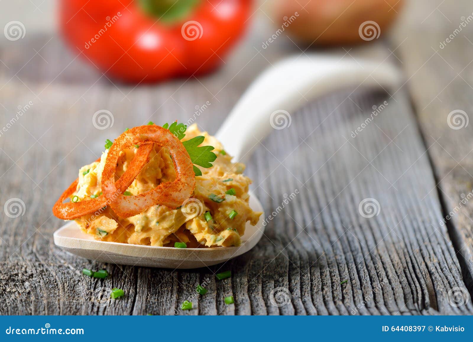 cheese snack on spoon