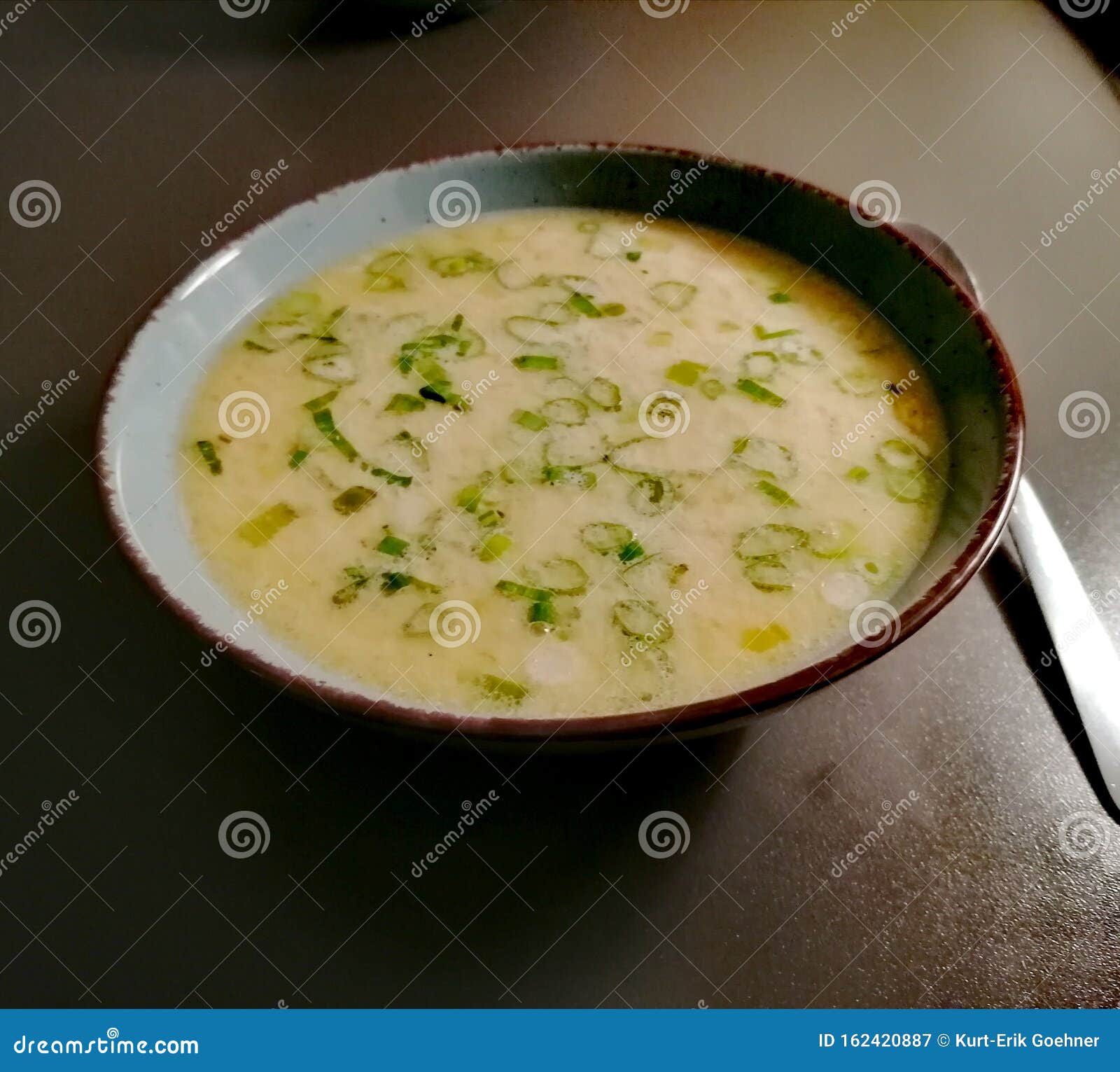 Cheese Soup with Fresh Leek Stock Image - Image of leek, cheese: 162420887