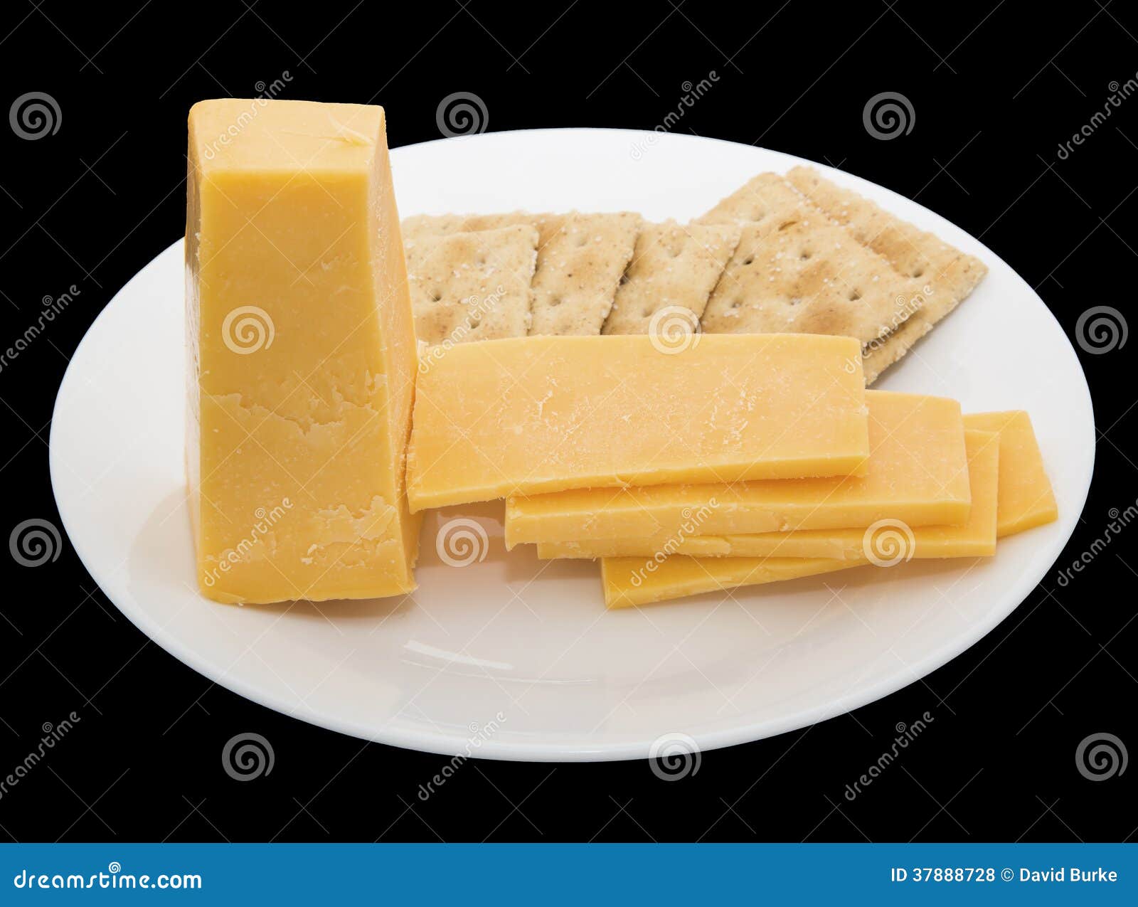 Cheese Square Salted Crackers Isolated Black Stock Photo Image 37888728