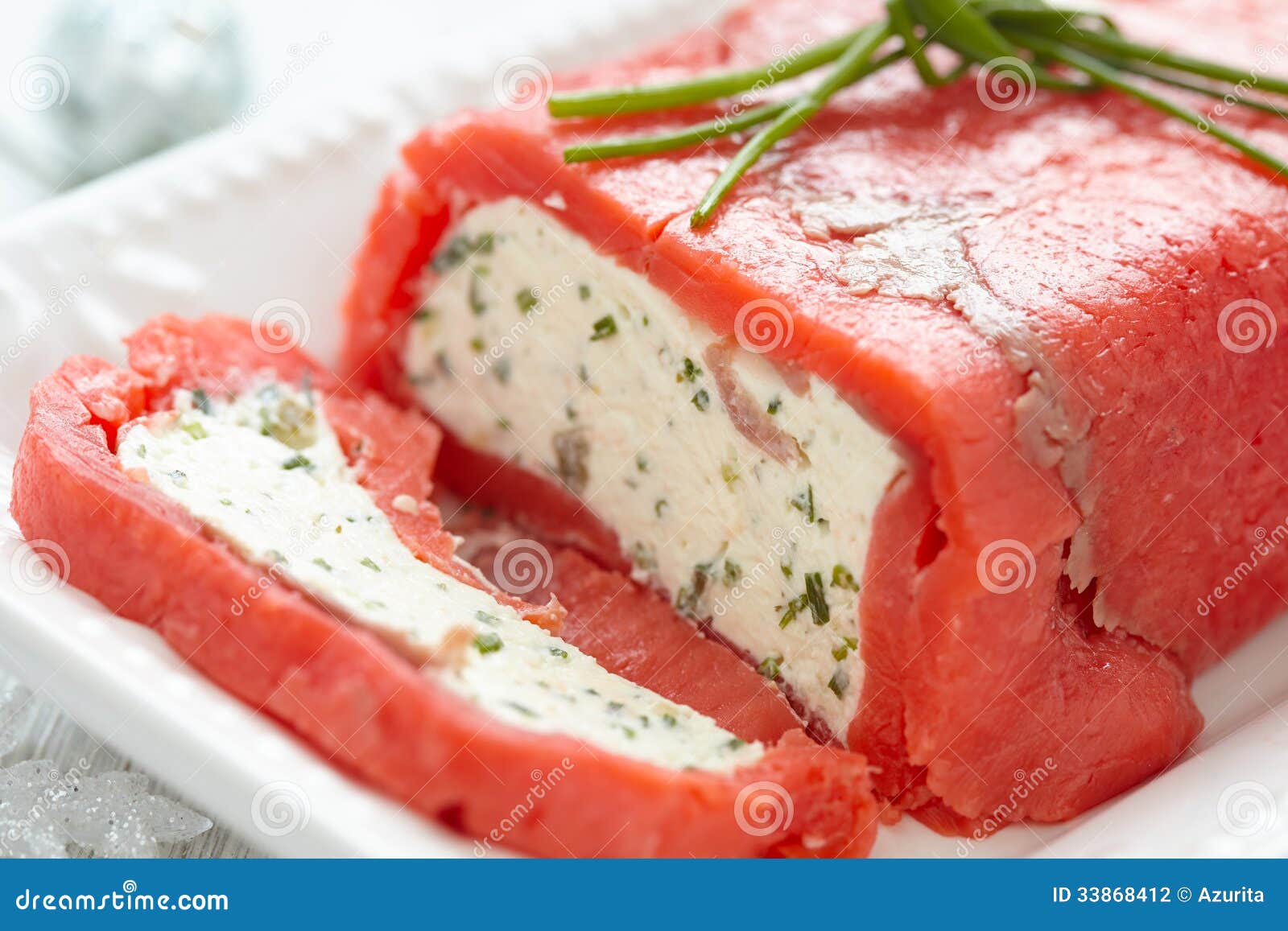 Cheese Terrine Wrapped with Smoked Salmon Stock Photo Image of pate