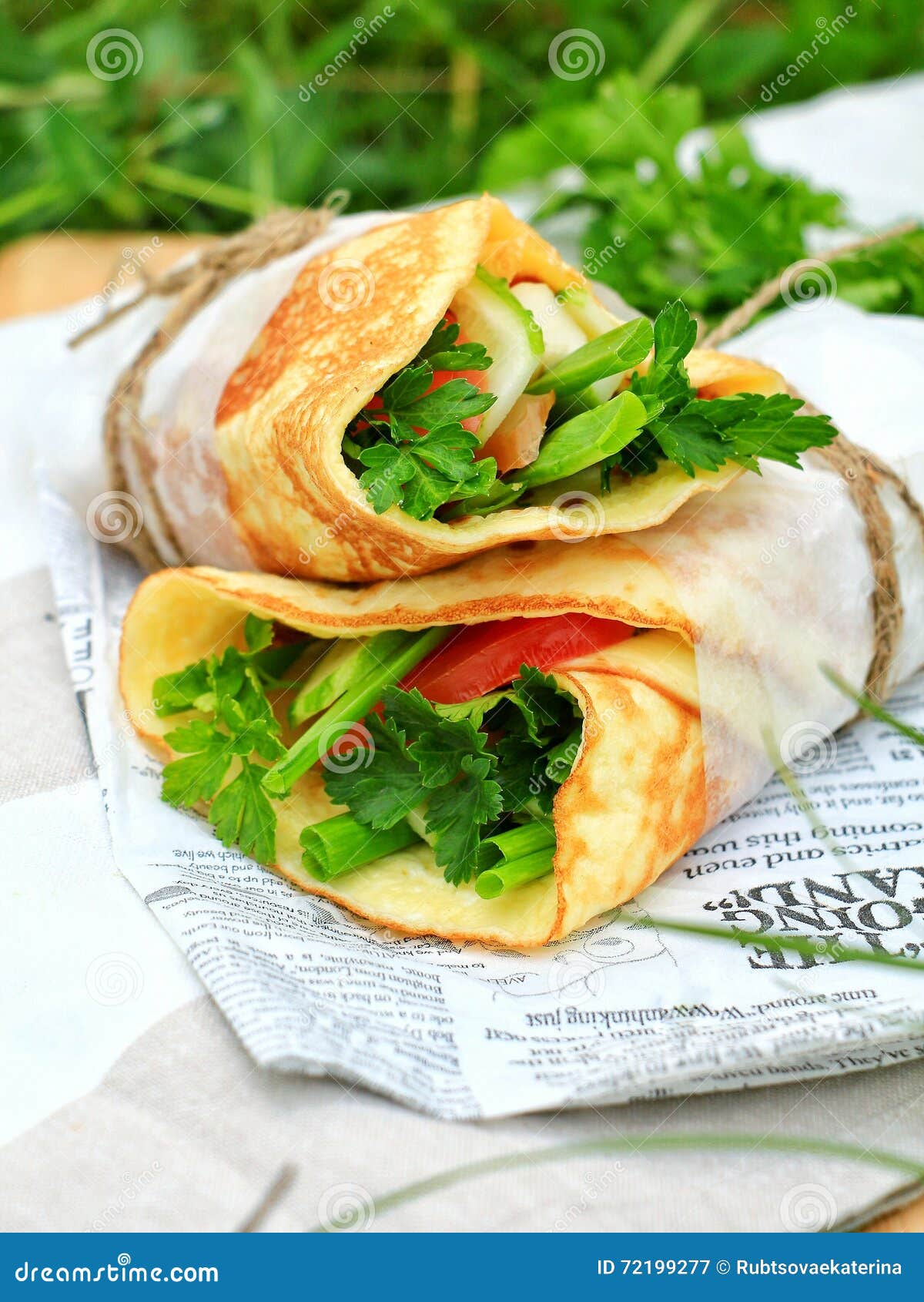 Cheese Tortilla with Vegetables and Meat Stock Image Image of