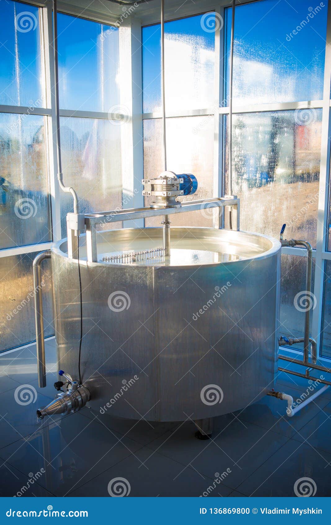 Cheese vats in the dairy stock photo. Image of butter 136869800