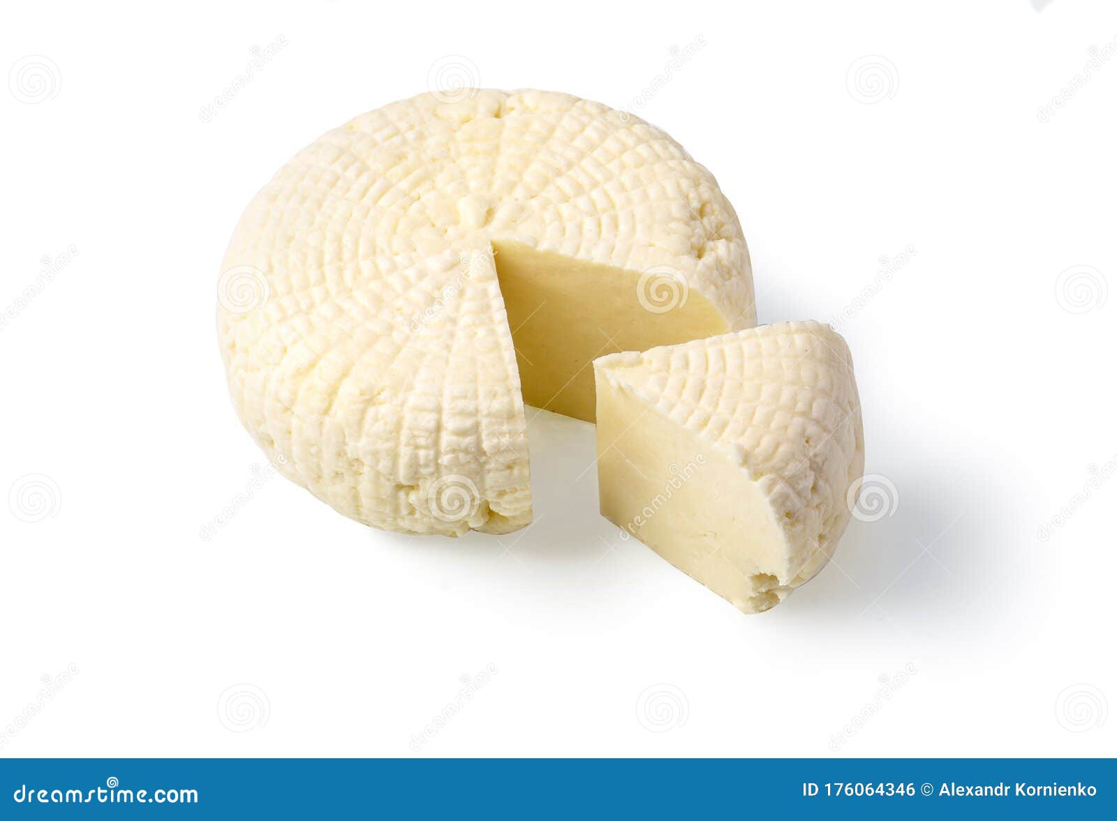 Download Cheese Wheel On White Background Isolated Stock Photo - Image of texture, path: 176064346