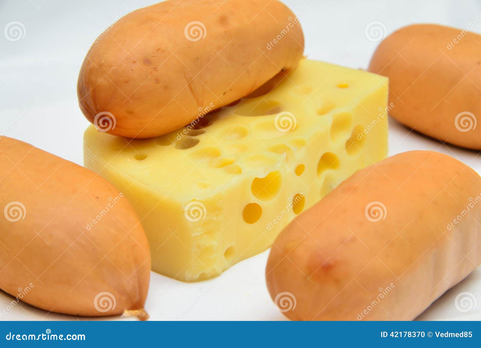 Cheese and wieners stock photo. Image of shiny portion 42178370